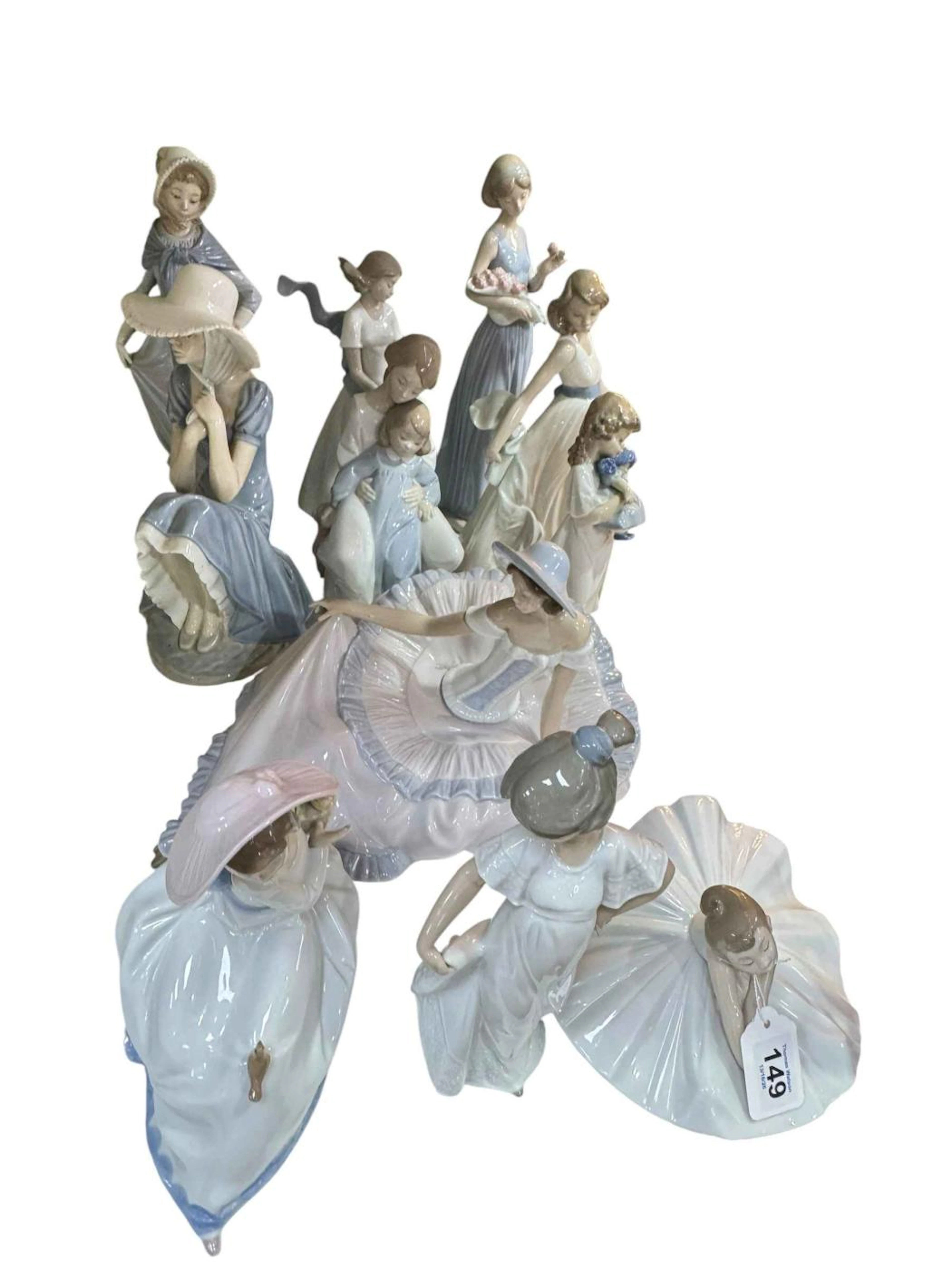 Collection of ten various Nao figurines including Grace, My Little