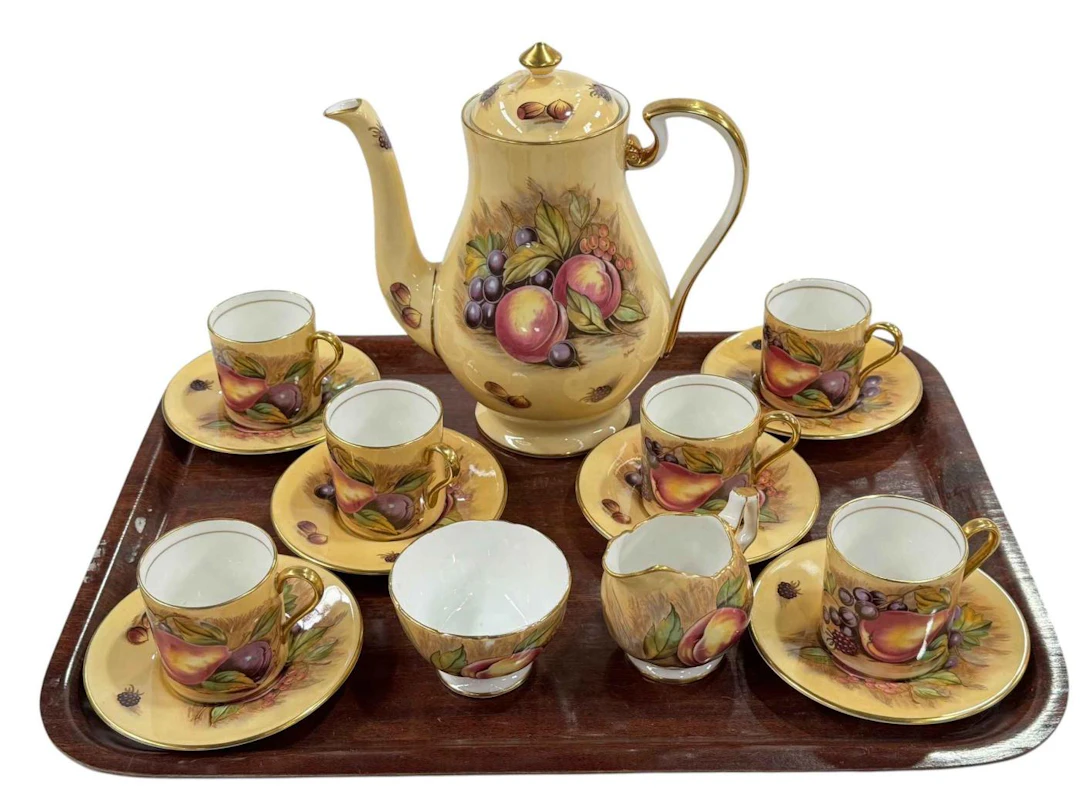 Aynsley Orchard Gold coffee service.