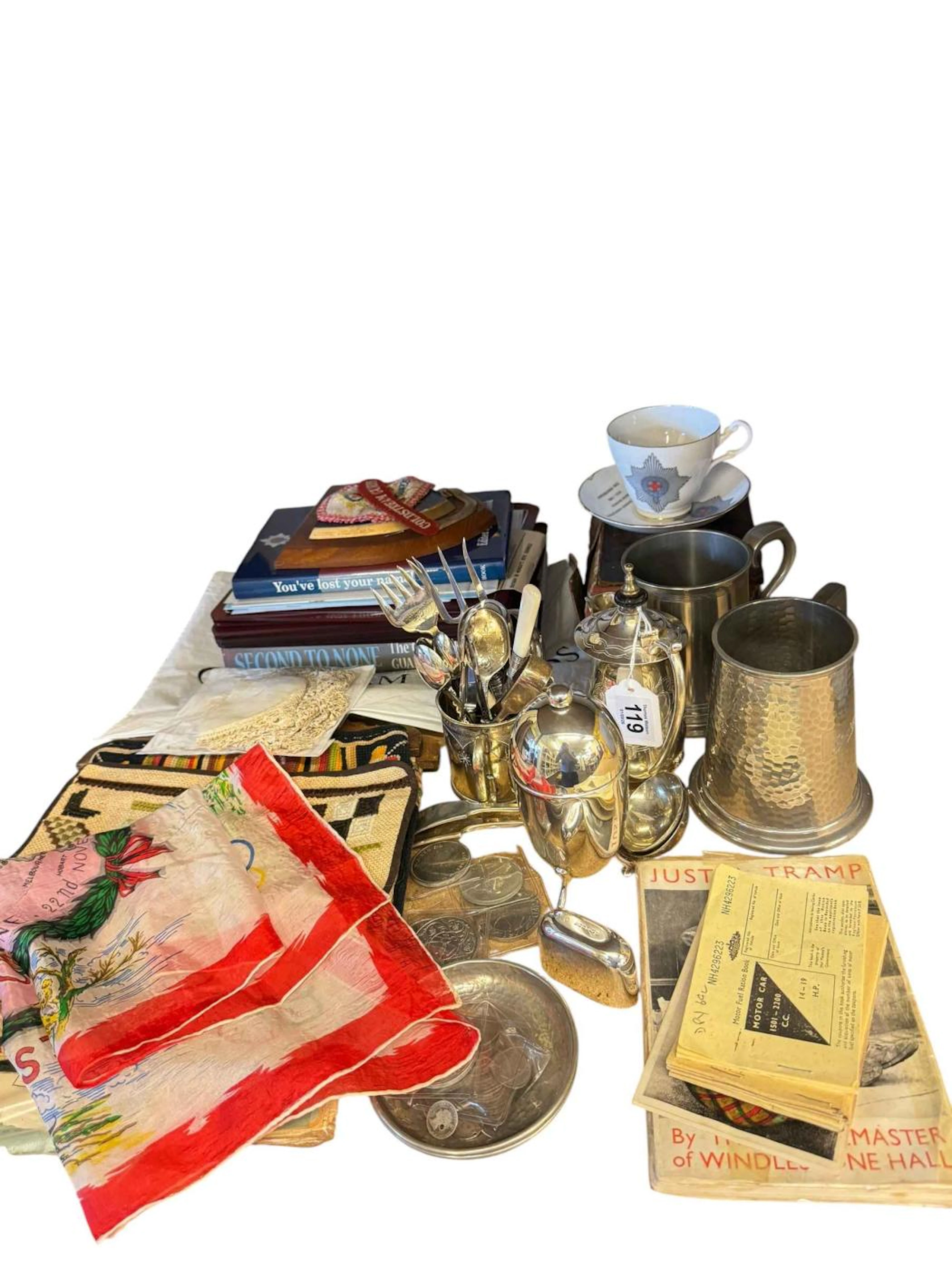Collection of silver plated ware, Coldstream Guards Memorabilia, 1956