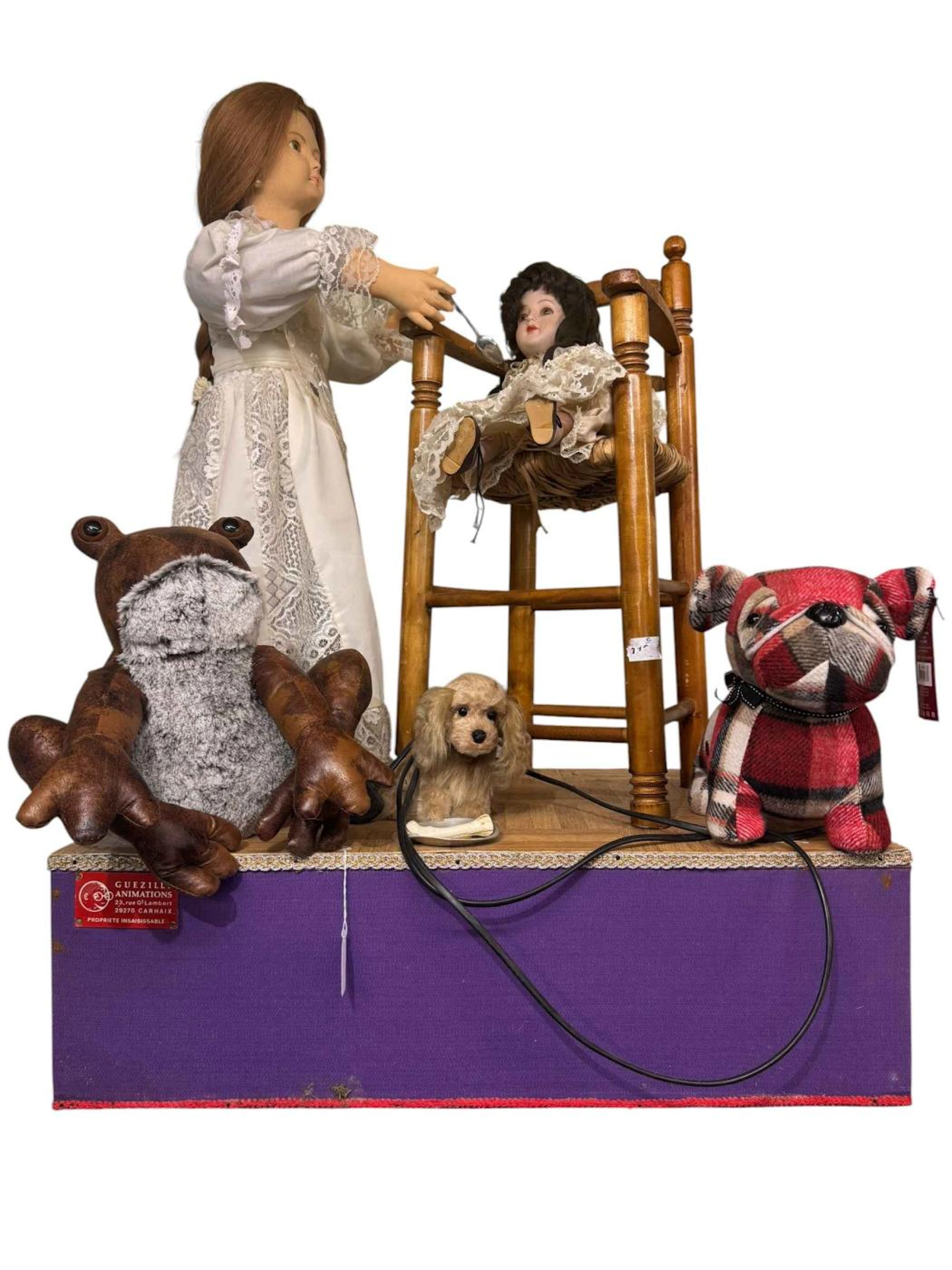 Vintage shop front display automaton by Guercille Animations, together