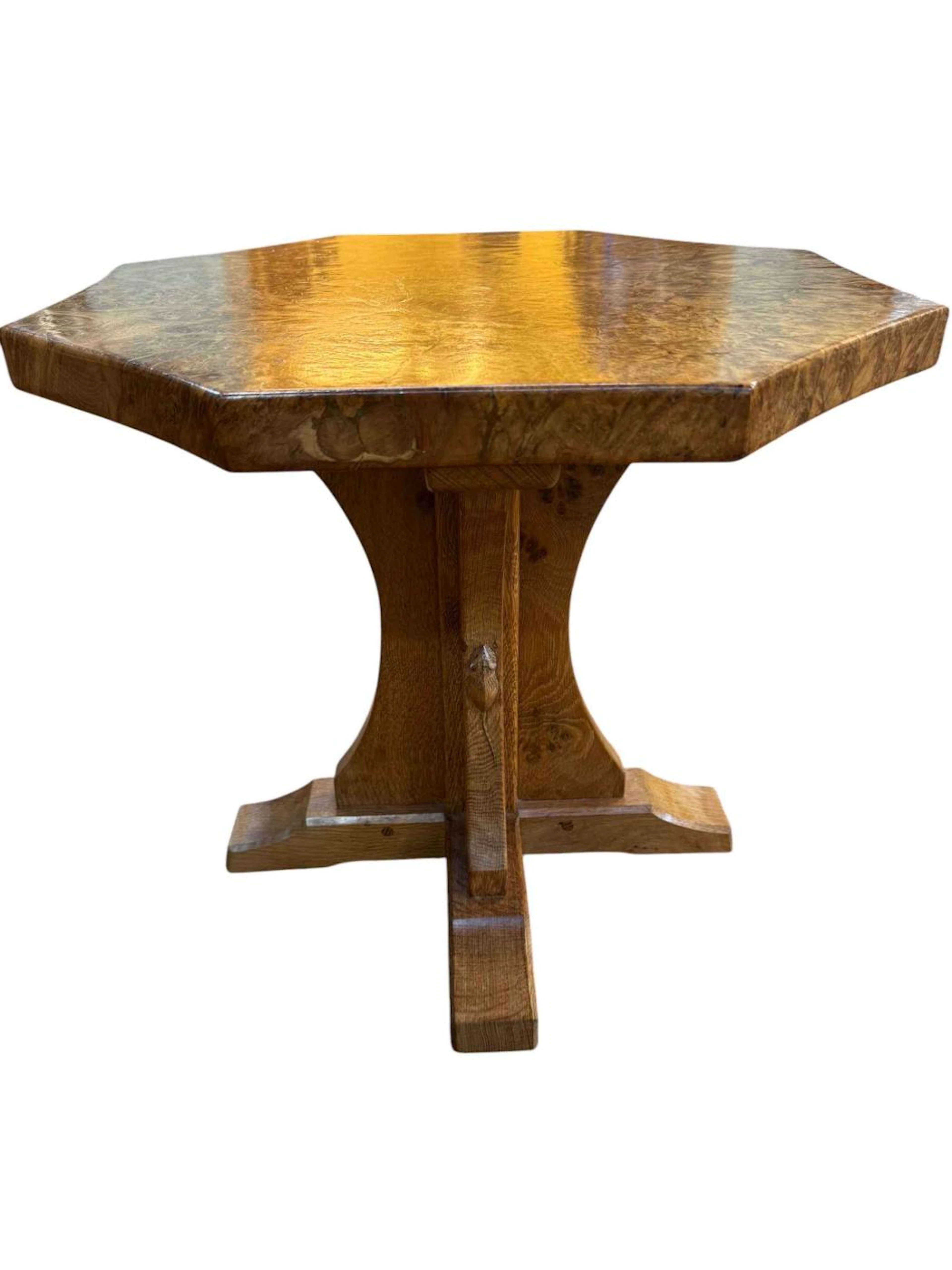 Robert Thompson of Kilburn 'Mouseman' octagonal oak coffee table with