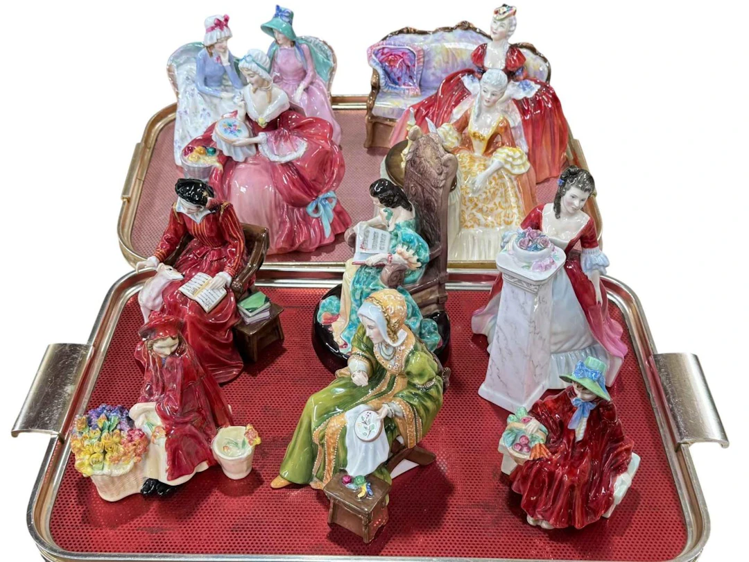 Ten Royal Doulton figure including Anne of Cleves, Catherine Parr