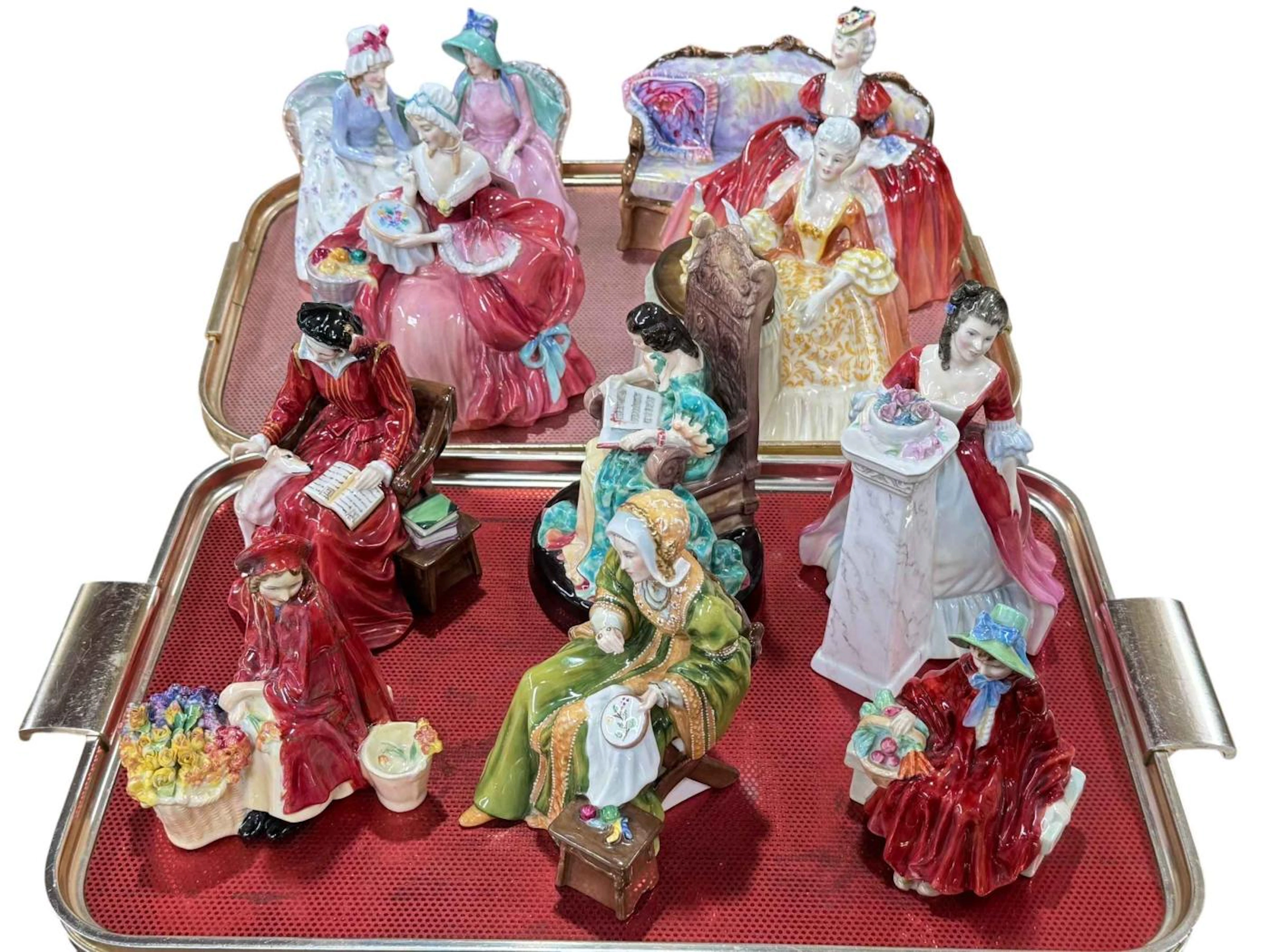 Ten Royal Doulton figure including Anne of Cleves, Catherine Parr