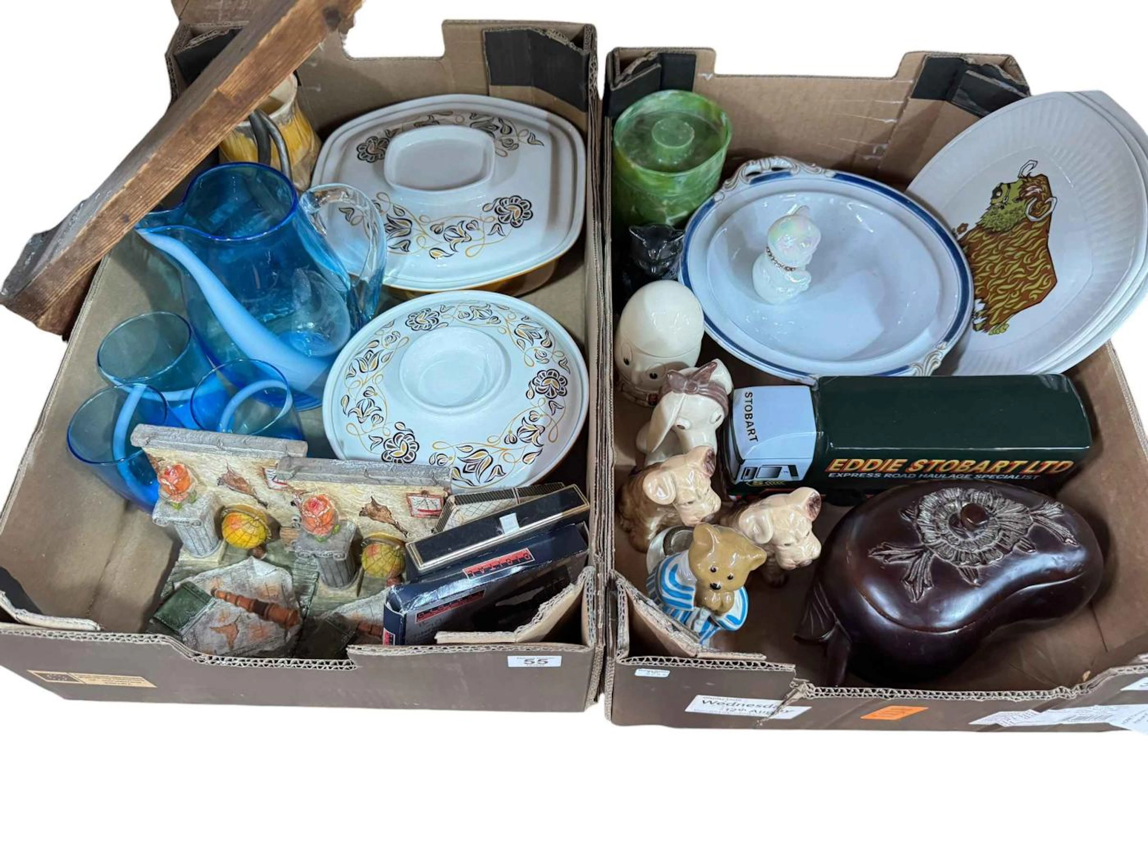 Two boxes of china and glass including Sylvac.