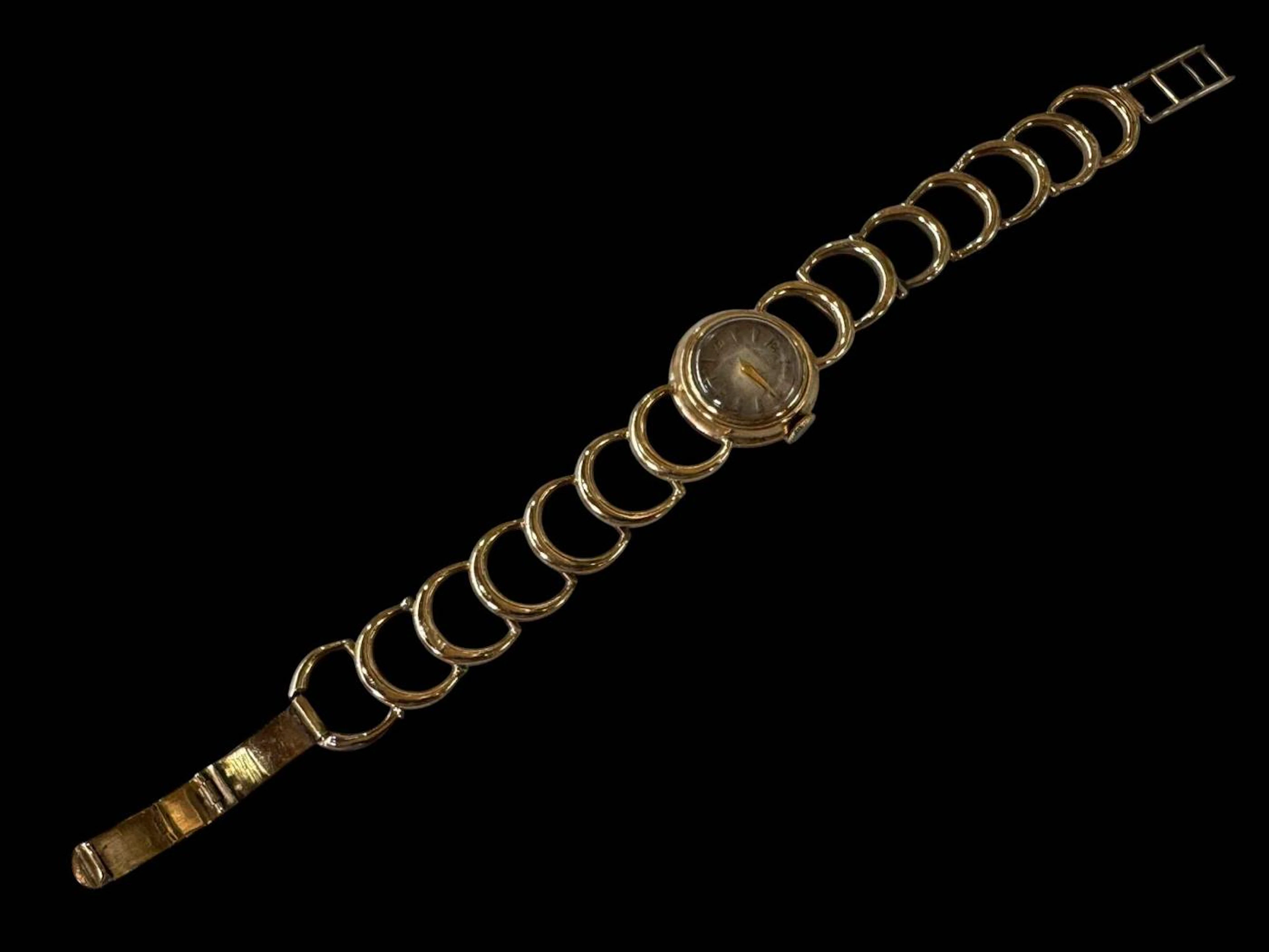 Jaeger le Coultre ladies 9 carat gold bracelet watch.