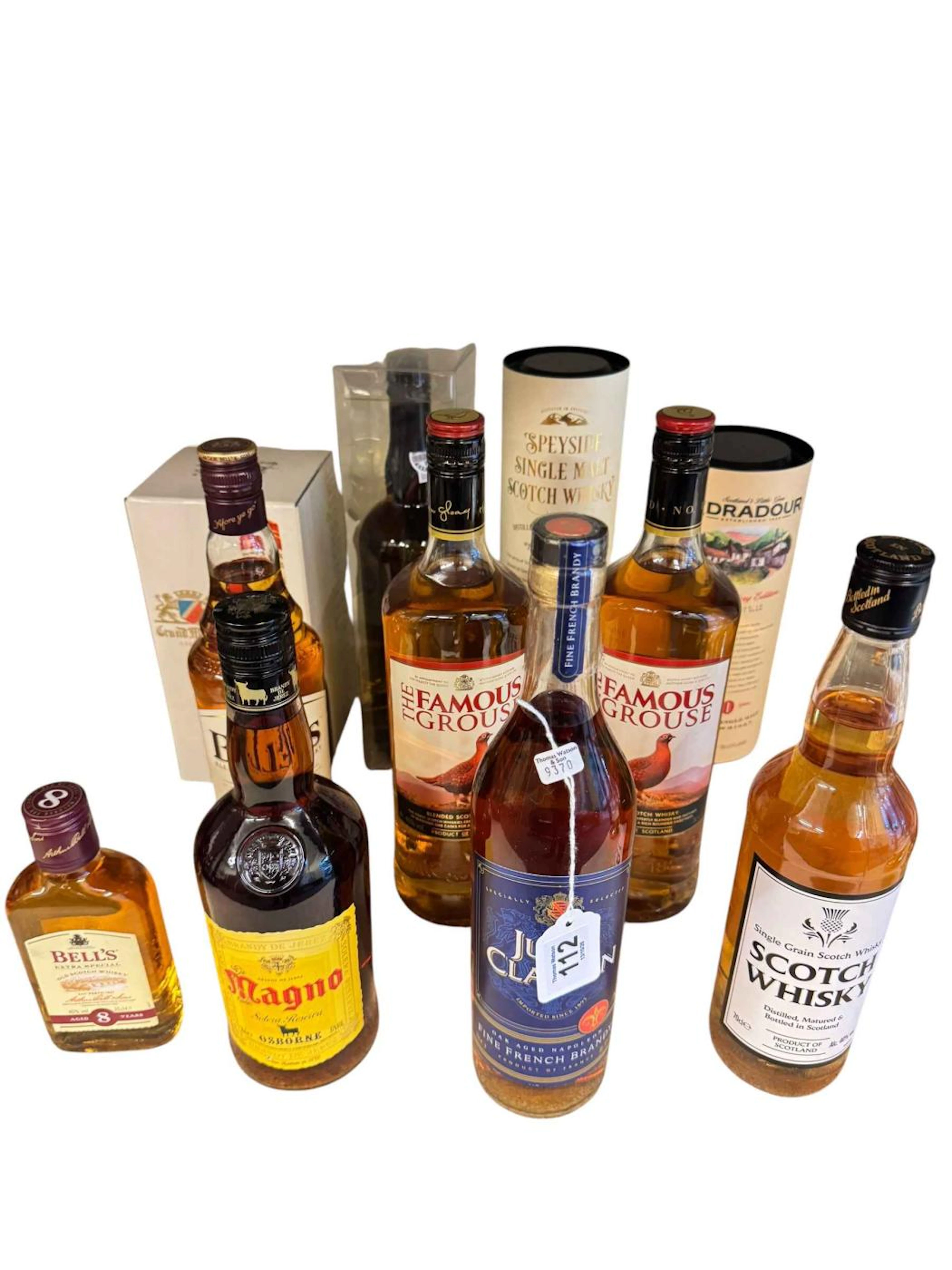 Eleven bottles of whisky and spirits including Speyside Single Malt