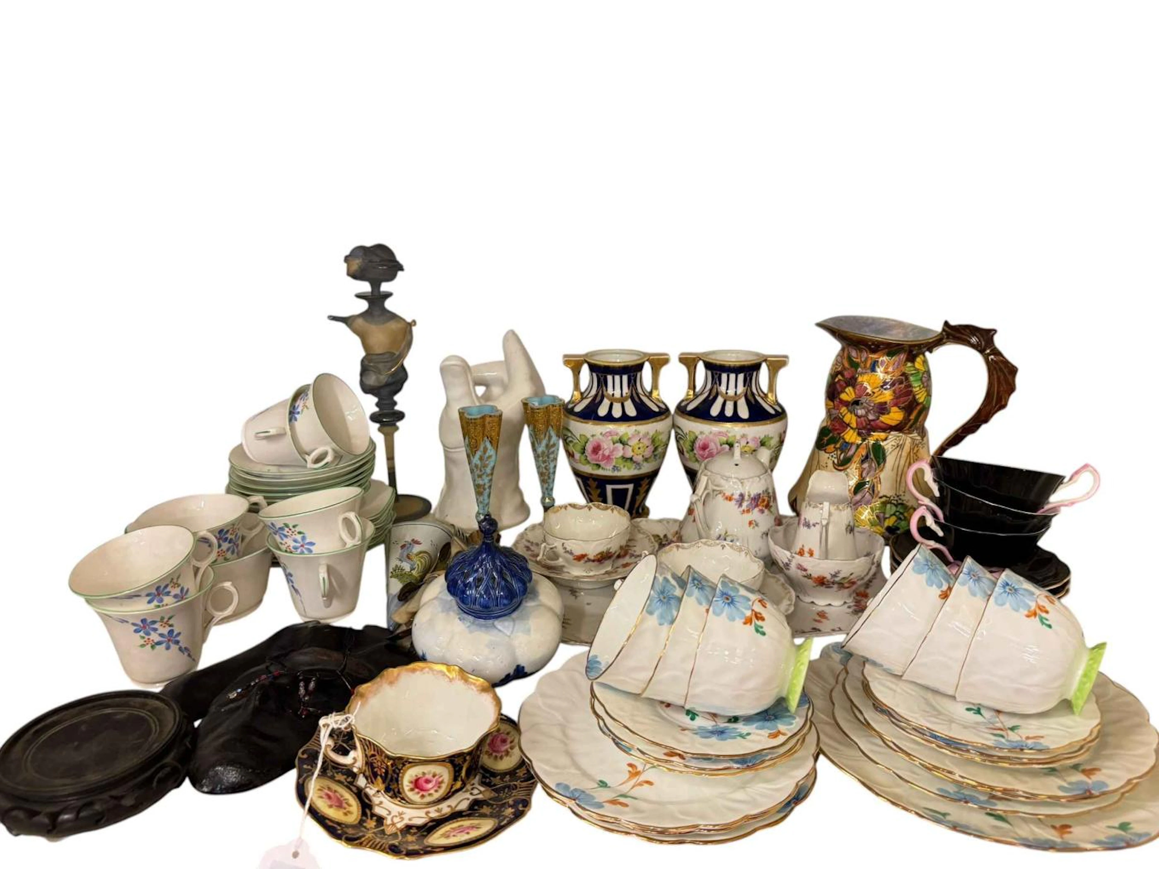 Aynsley and Melba china teawares, Royal Winton jug, pair of Noritake