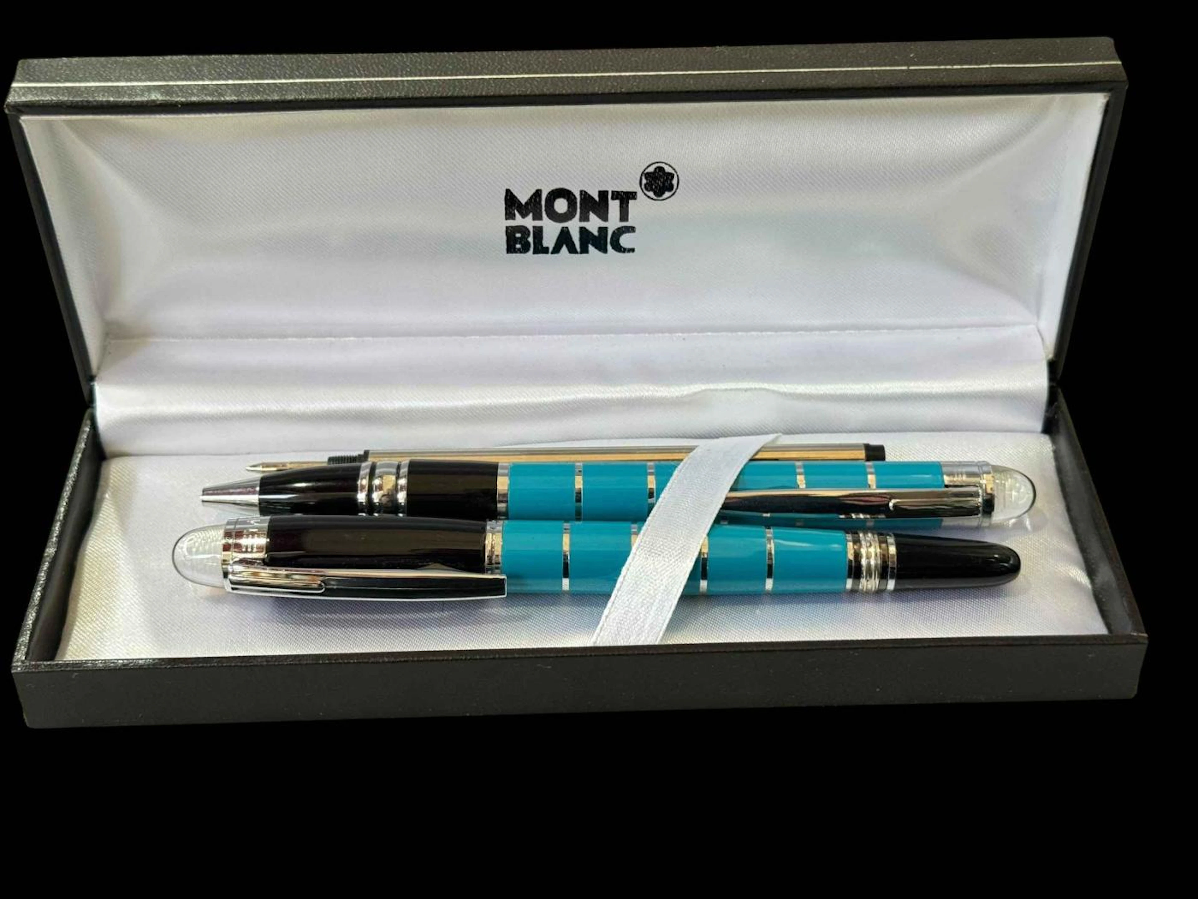 Two Mont Blanc ballpoint pens.
