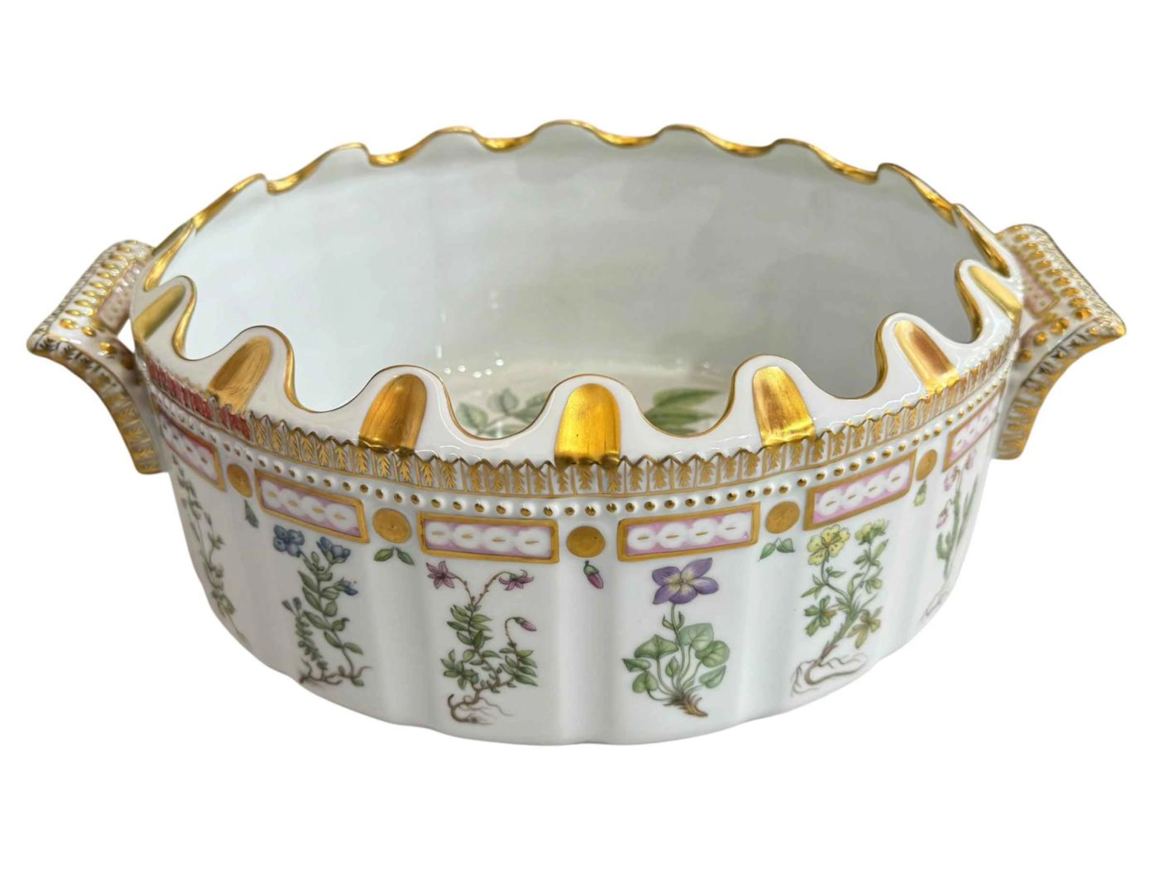 Rare Royal Copenhagen Flora Danica Monteith, the sides painted with