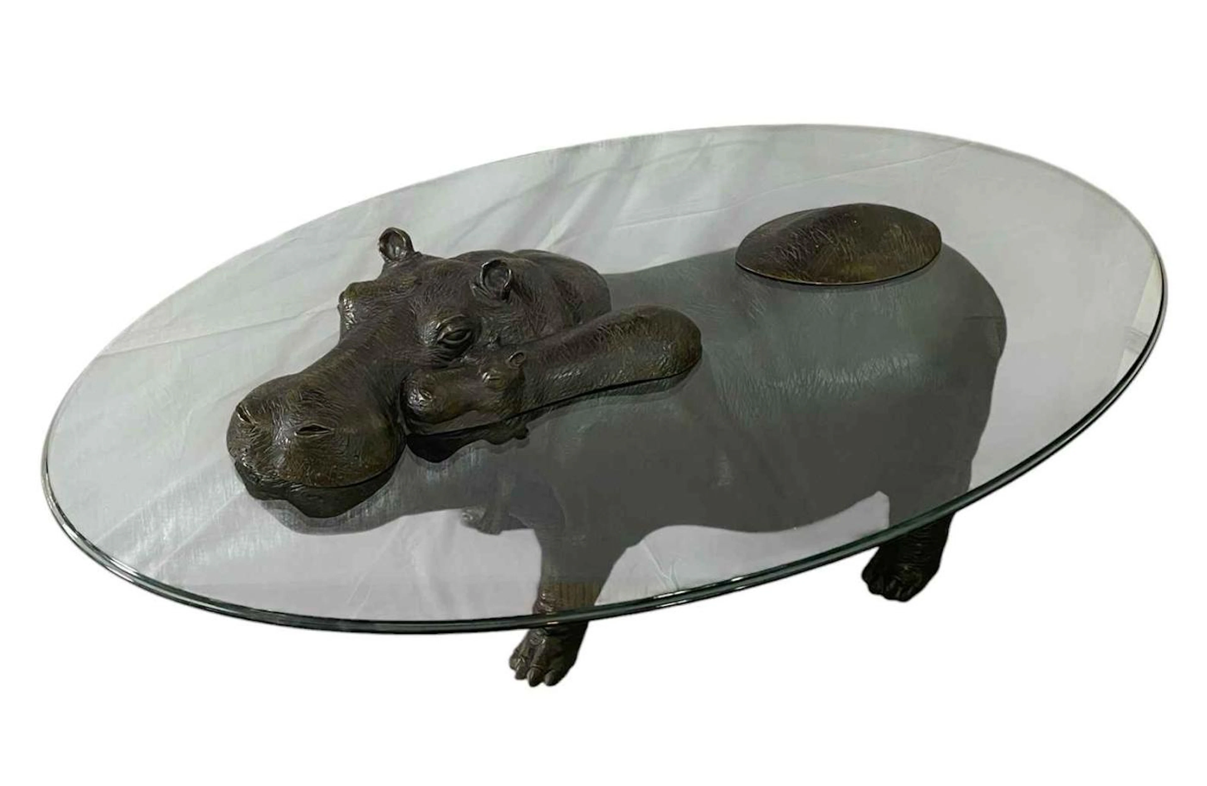 Mark Stoddart (b.1960) contemporary bronze 'Hippo Childhood' coffee