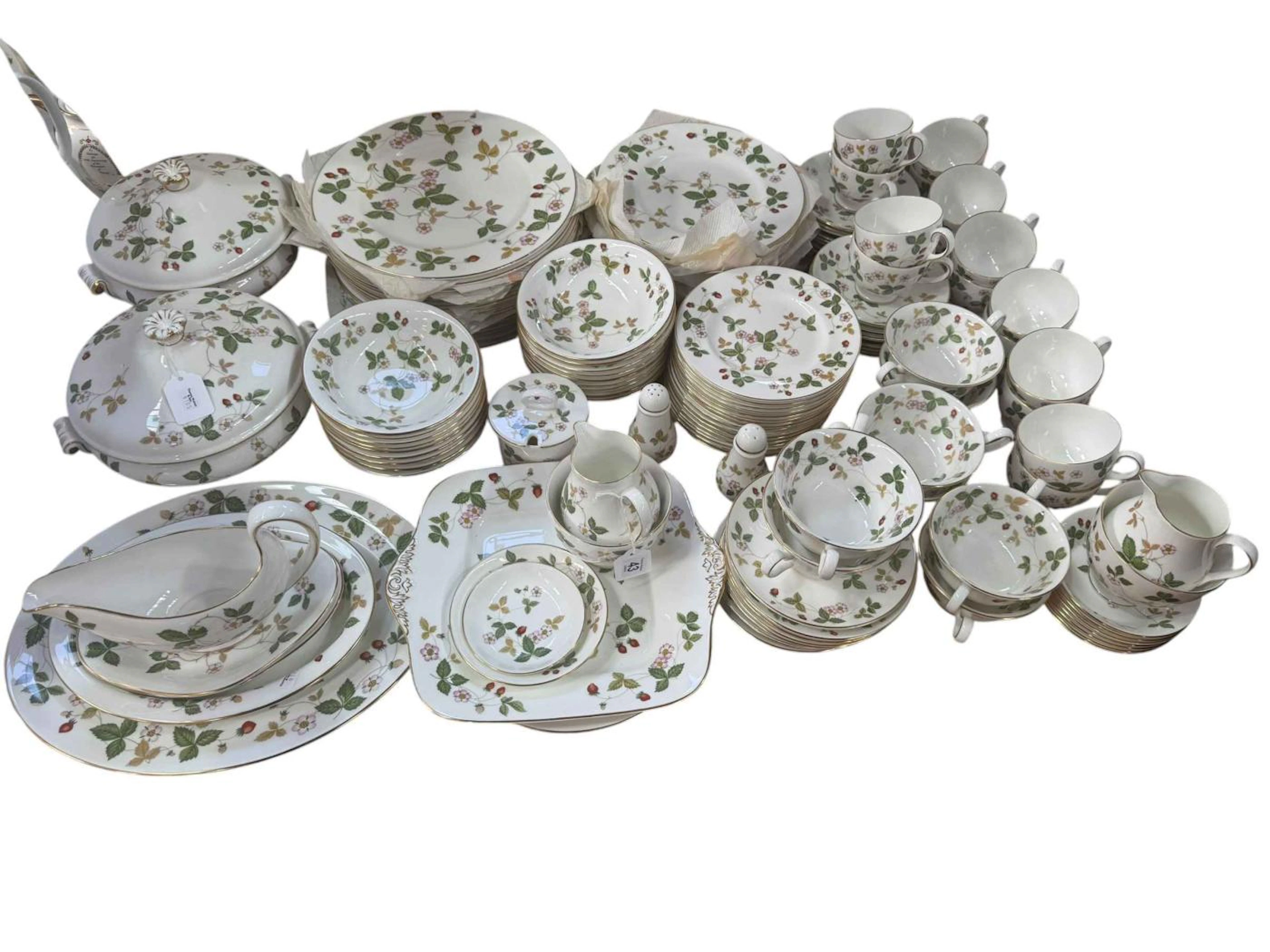 Wedgwood Wild Strawberry tablewares including tureens, meat plate