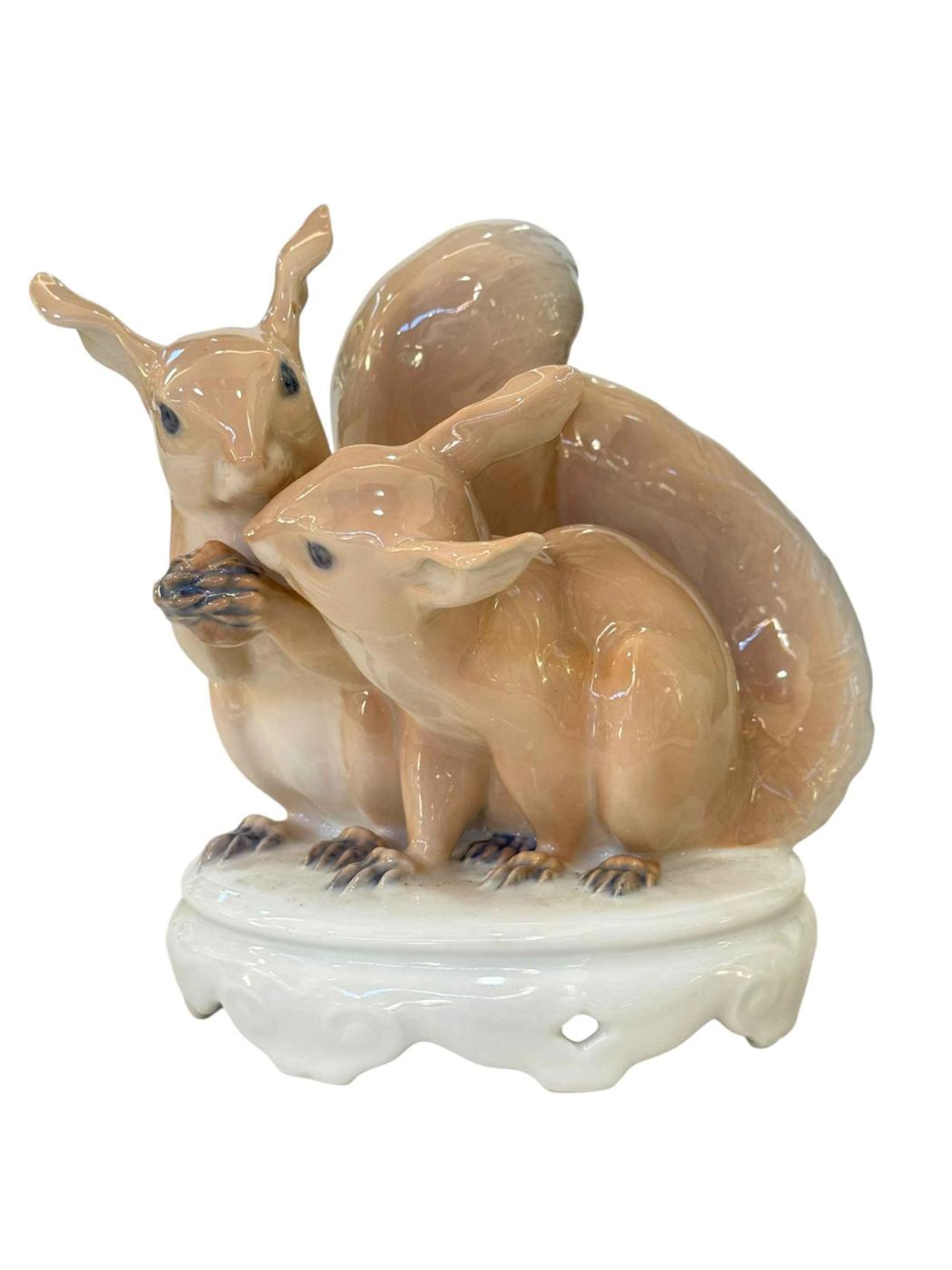 Royal Copenhagen figure of two squirrels by Christian Thomsen, number
