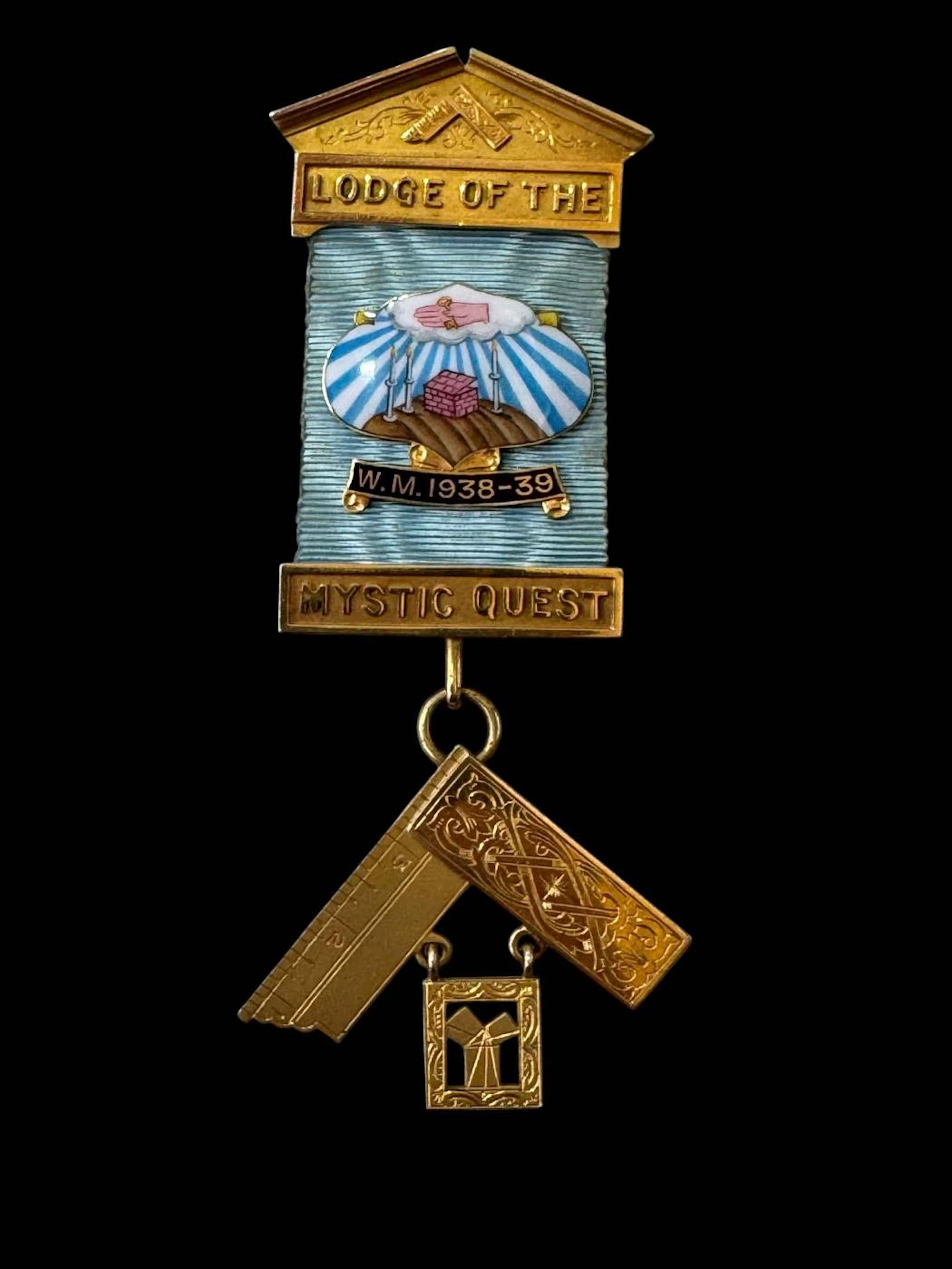 14 carat gold and gilt Lodge of the Mystic Quest medal.