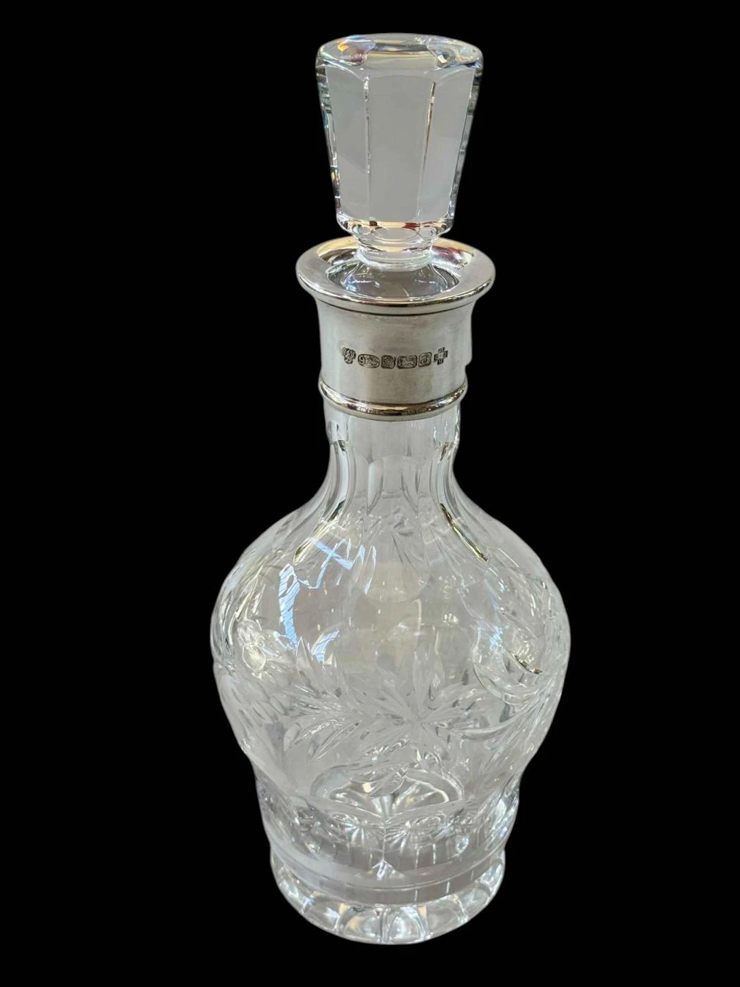 CJ Vander silver mounted crystal decanter.