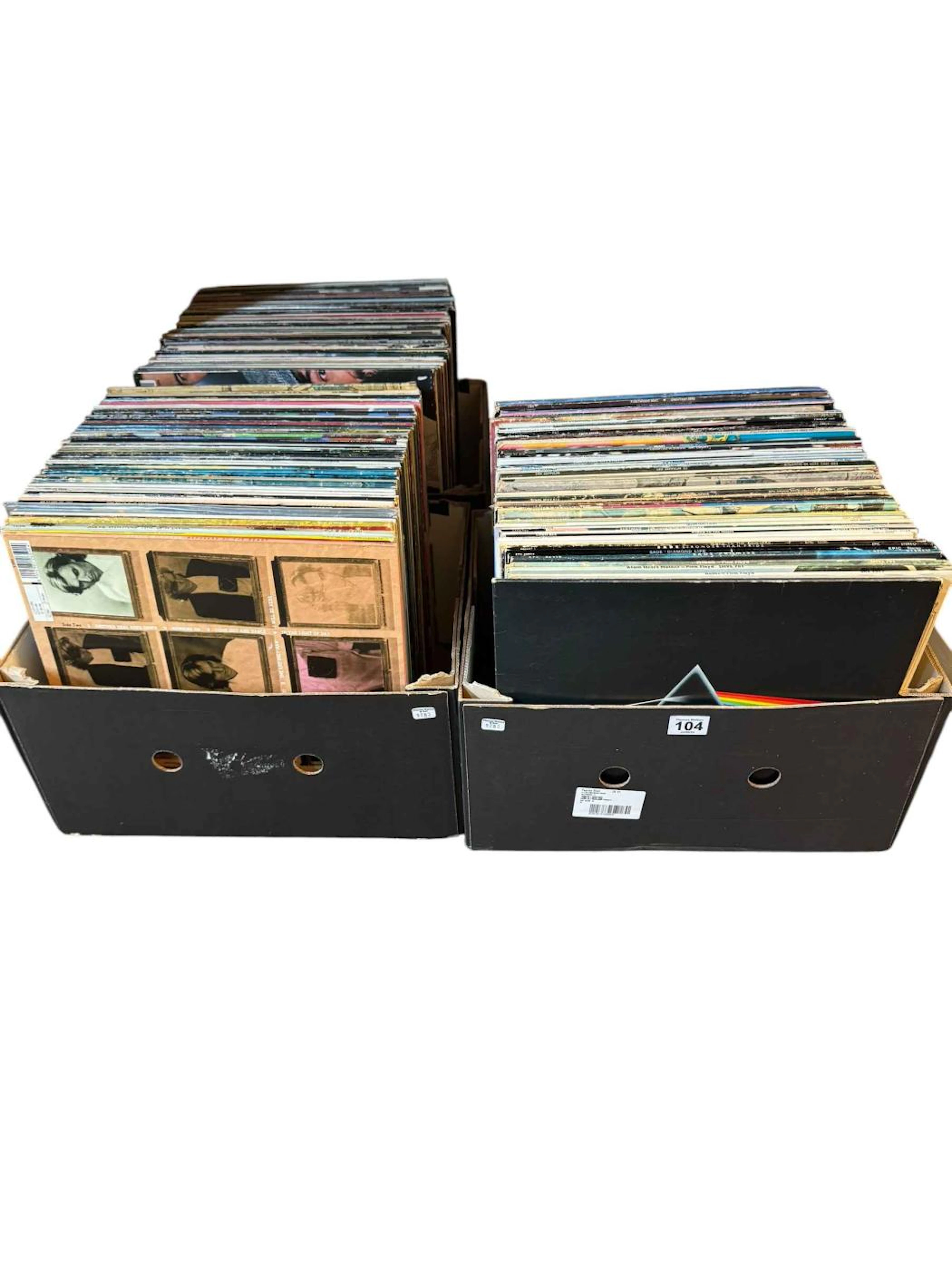 Three boxes of LP records including Pink Floyd Dark Side of the Moon