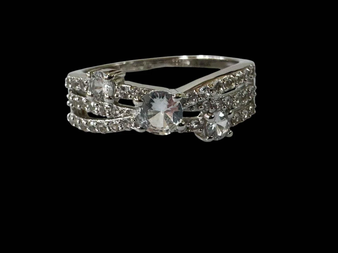 Charles Winstone limited edition white sapphire platinum plated silver