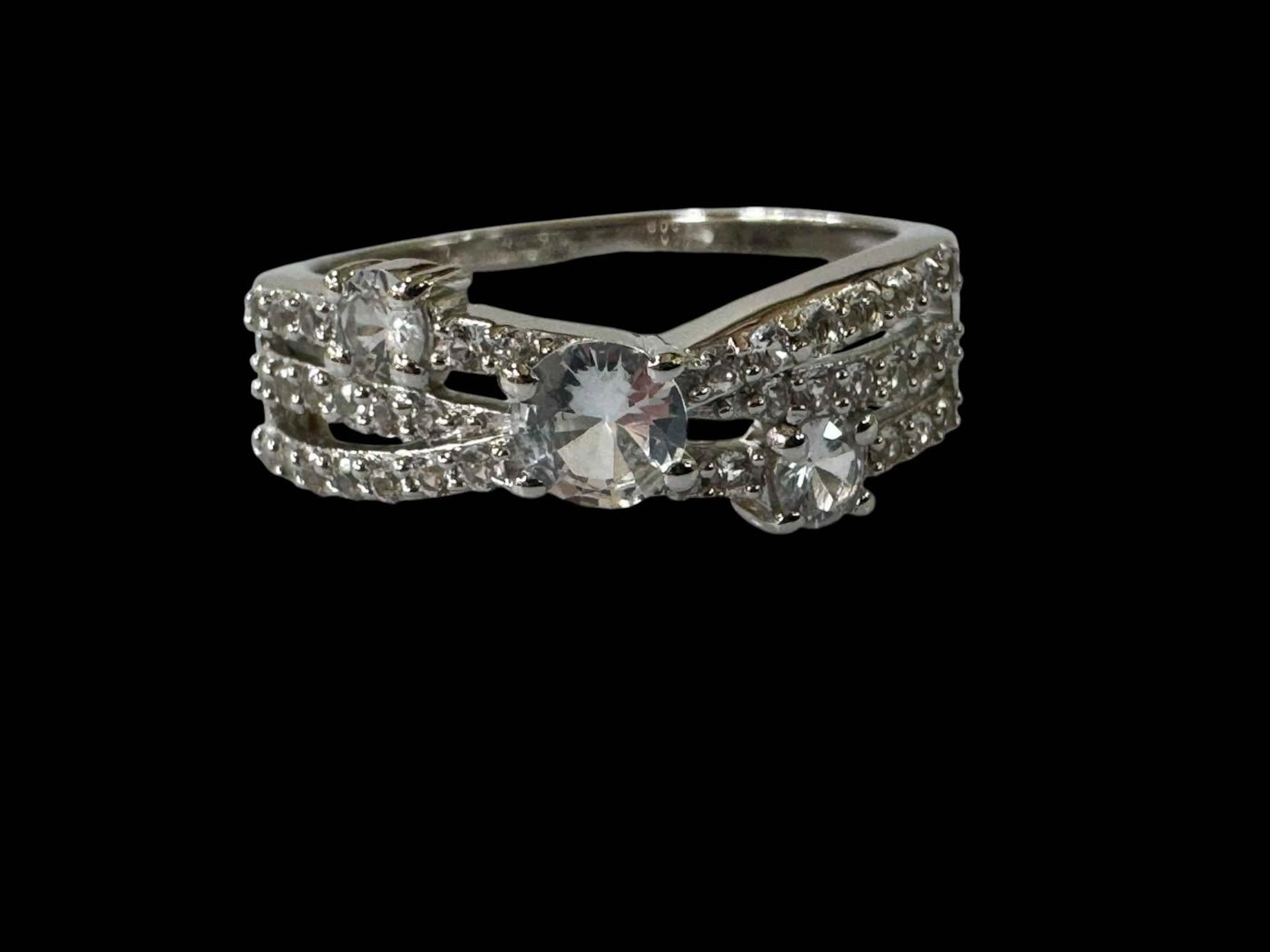 Charles Winstone limited edition white sapphire platinum plated silver