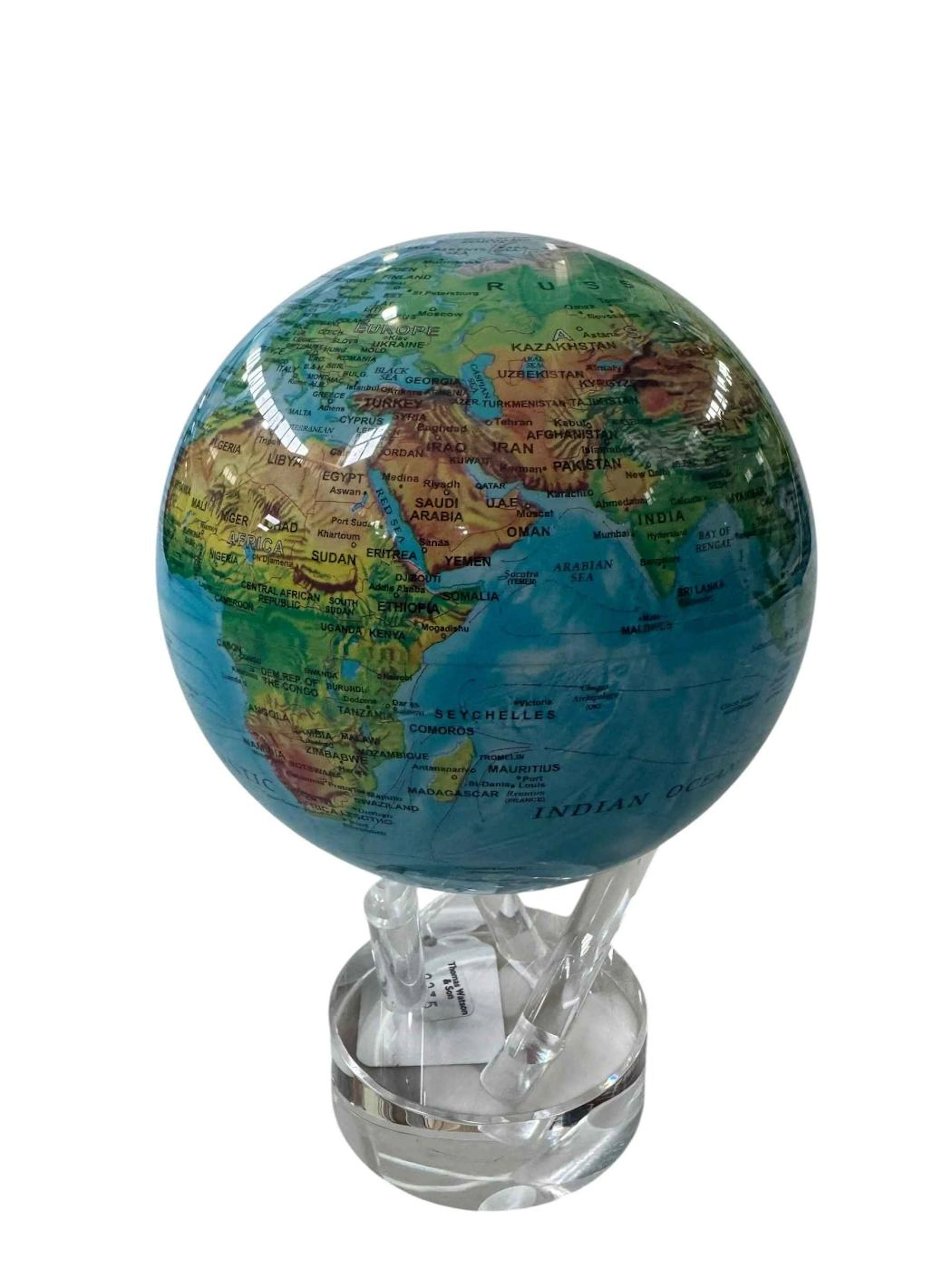 Mova motion globe, blue/green, 17cm, with box.