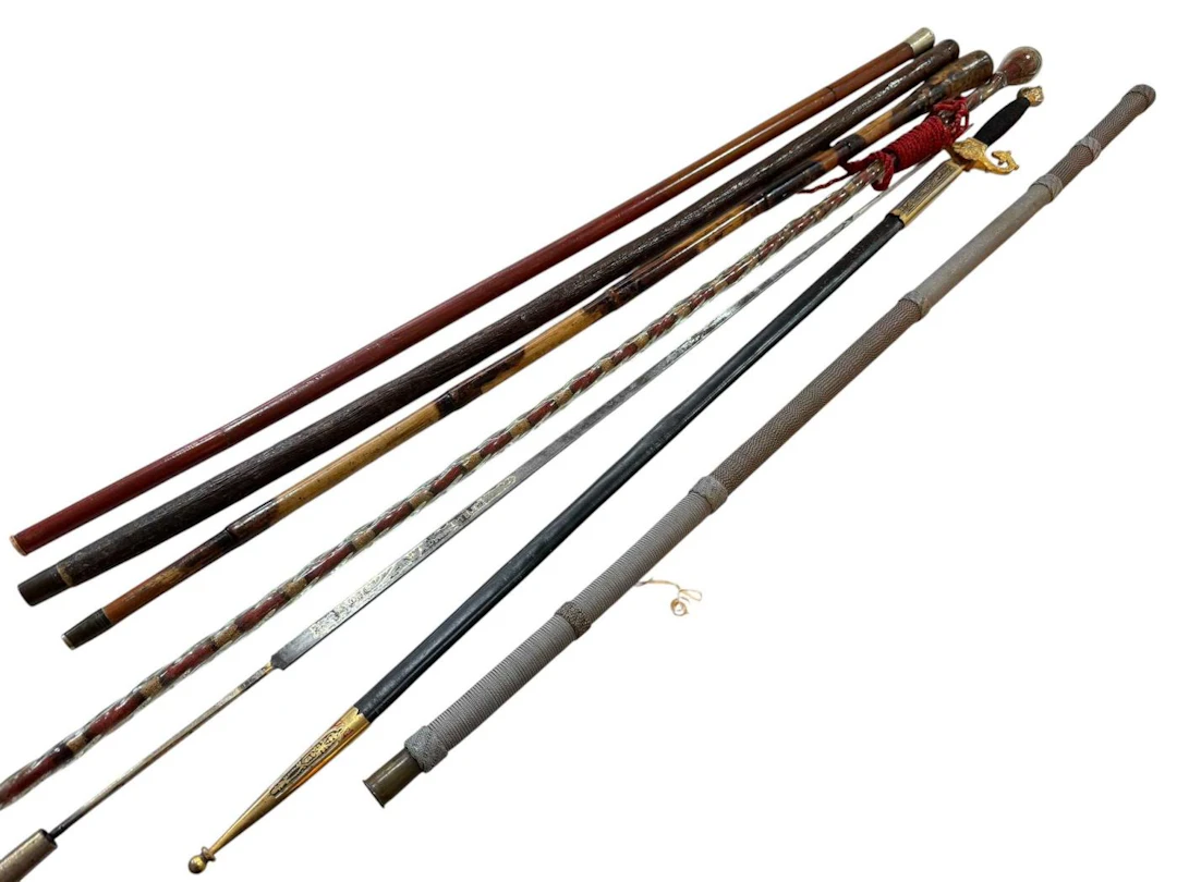 Ornamental sword, glass cane, braided cane, le Cannes D'ard Stilleto