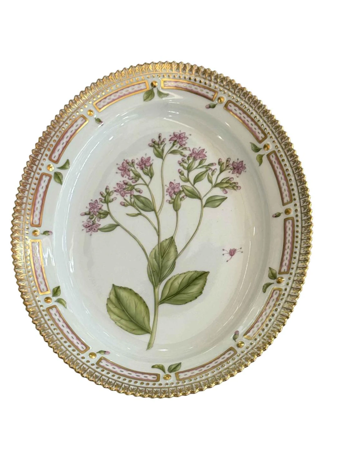 Royal Copenhagen Flora Danica oval plate painted with botanical specimen