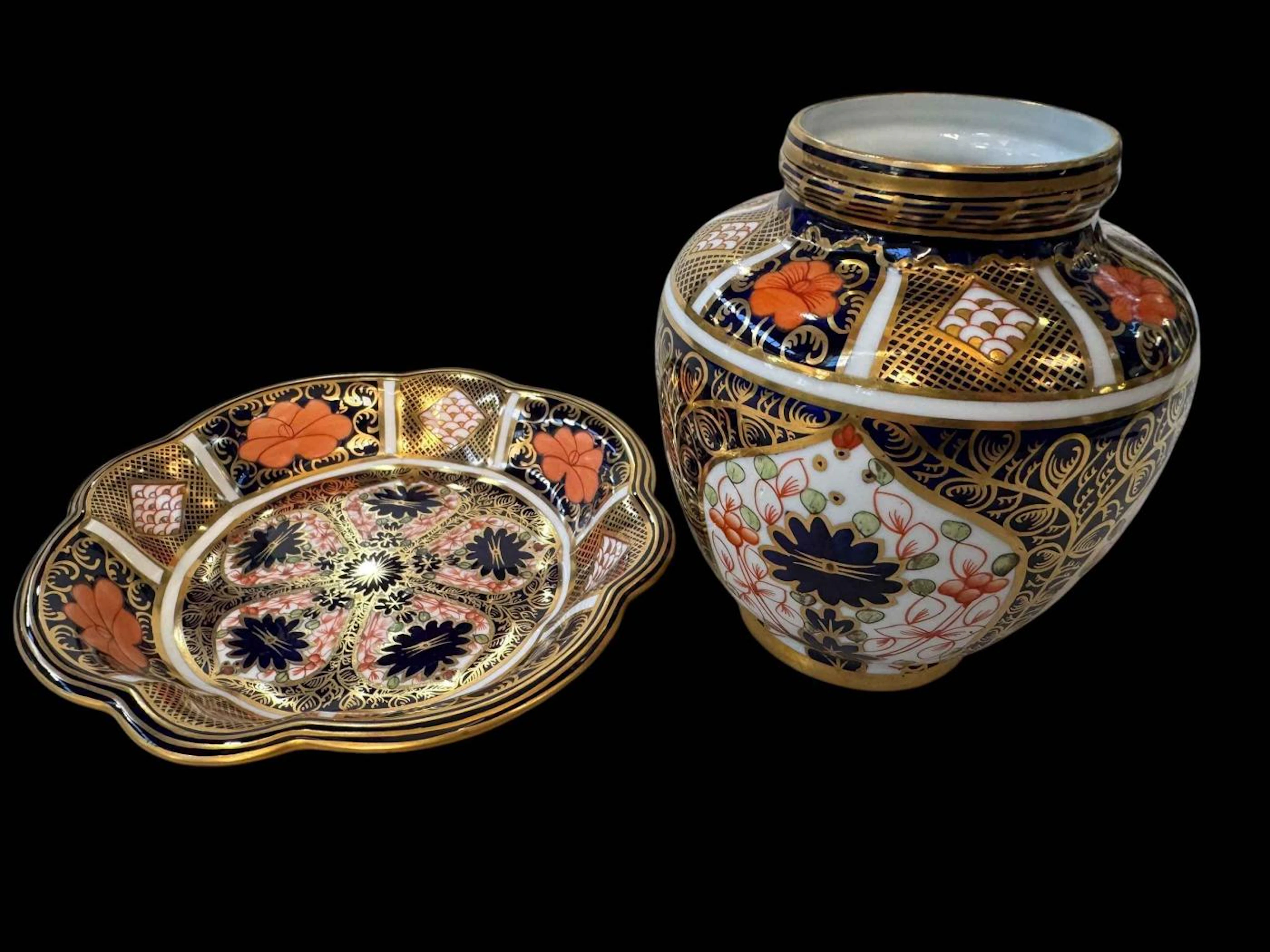 Two pieces Royal Crown Derby Imari pattern.