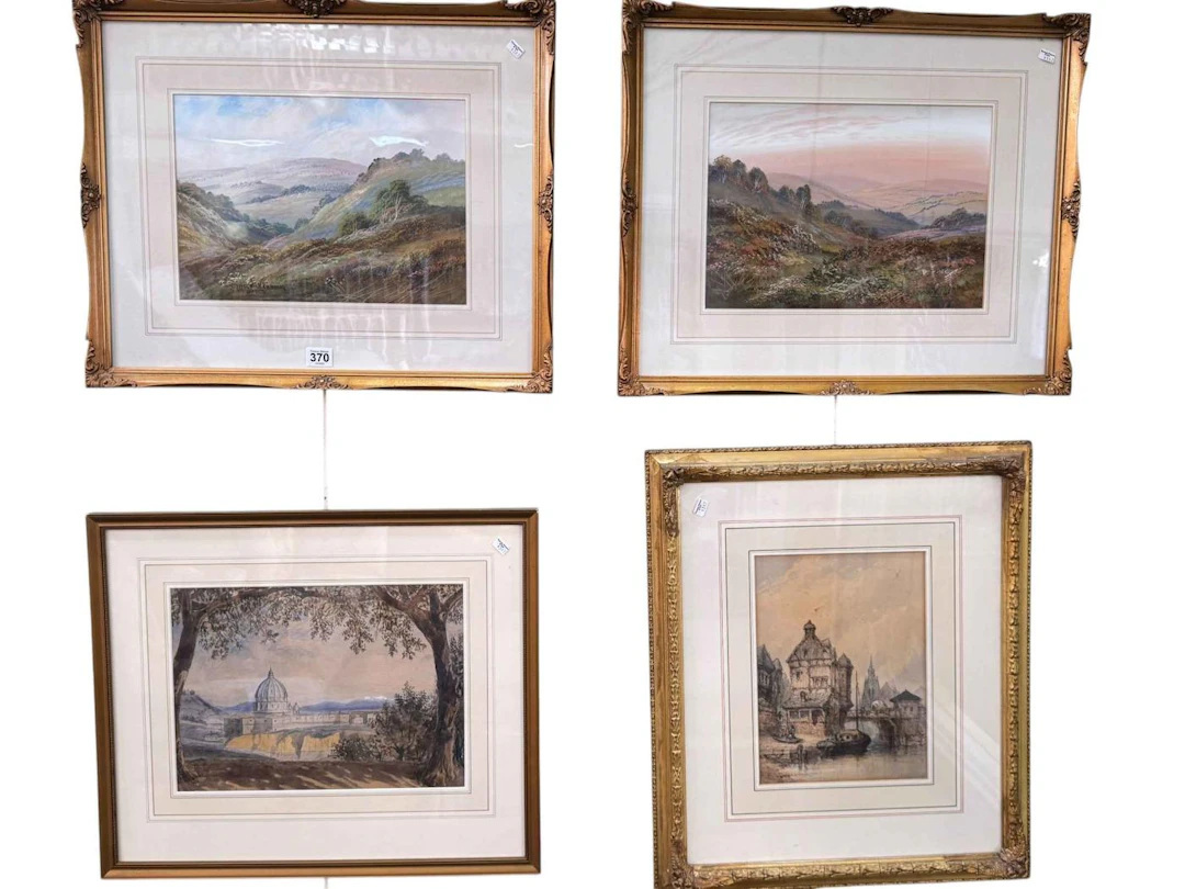 Pair of oil paintings of 'On the Brecknock Hills' and 'On the Mendips'