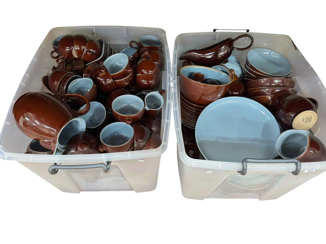 Large collection of Denby Homestead tableware.