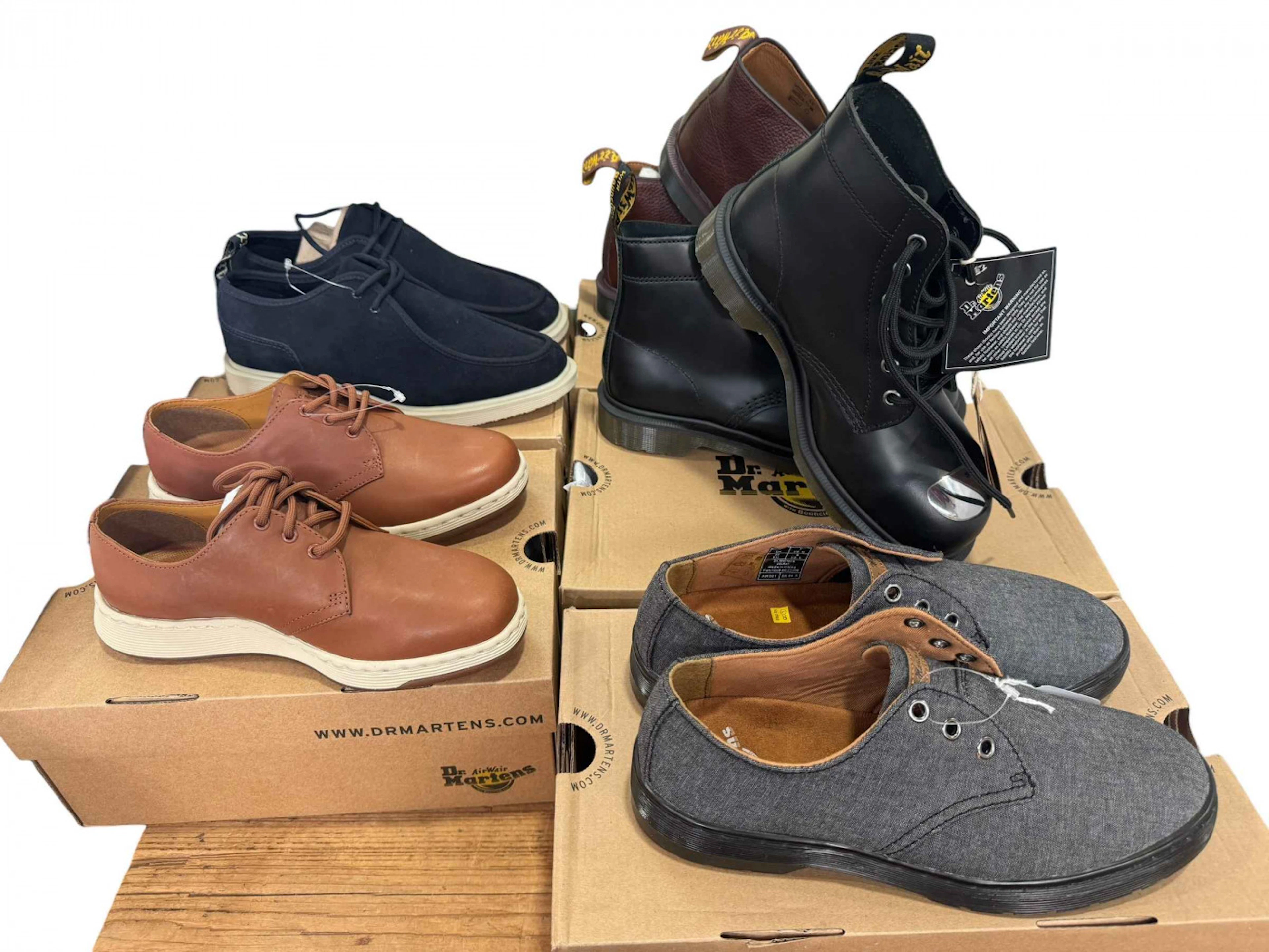 Five pairs of as new Dr Martens shoes and boots, sizes 5 & 6.