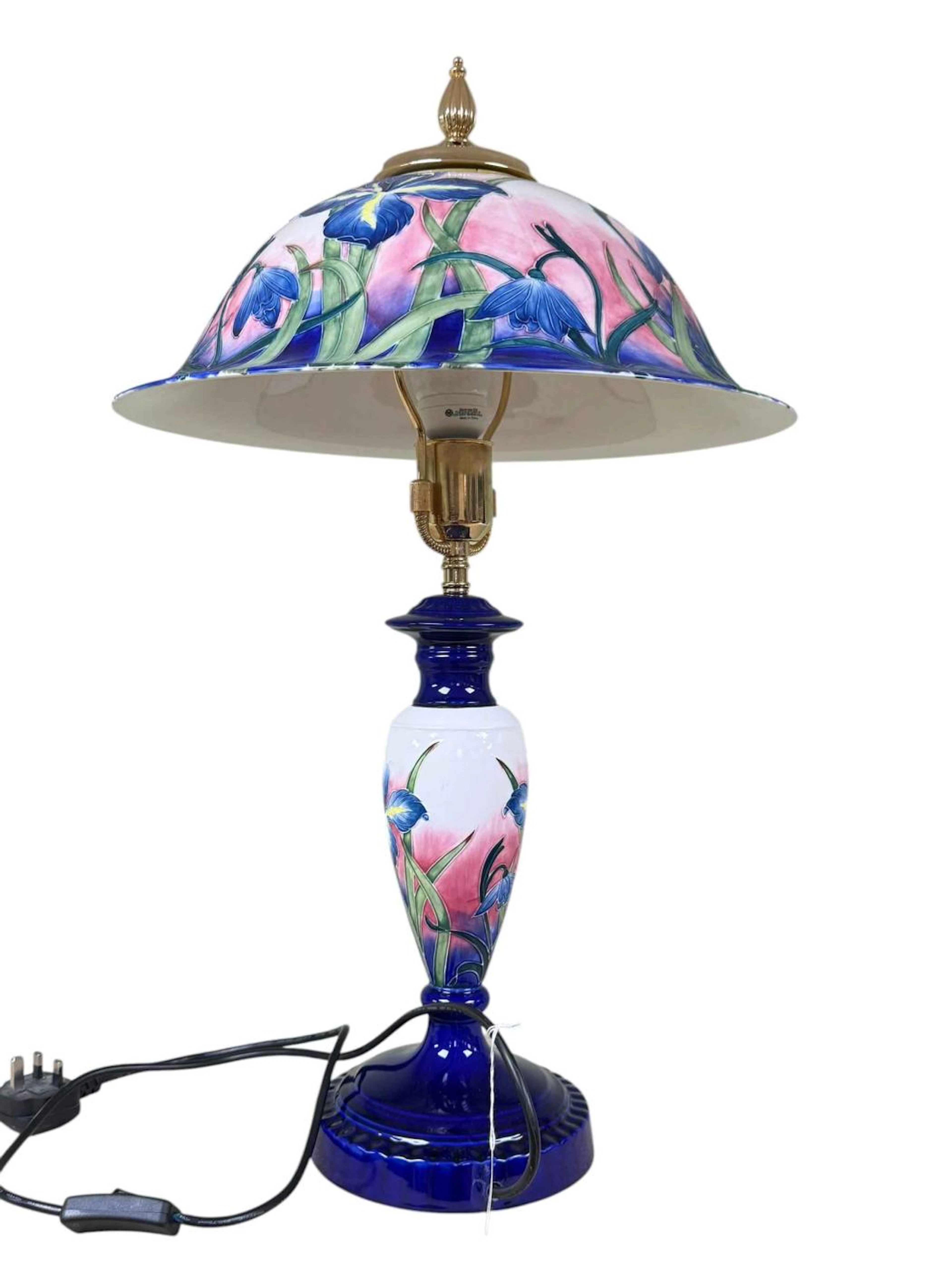 Old Tupton Ware mushroom shaped floral decorated table lamp.