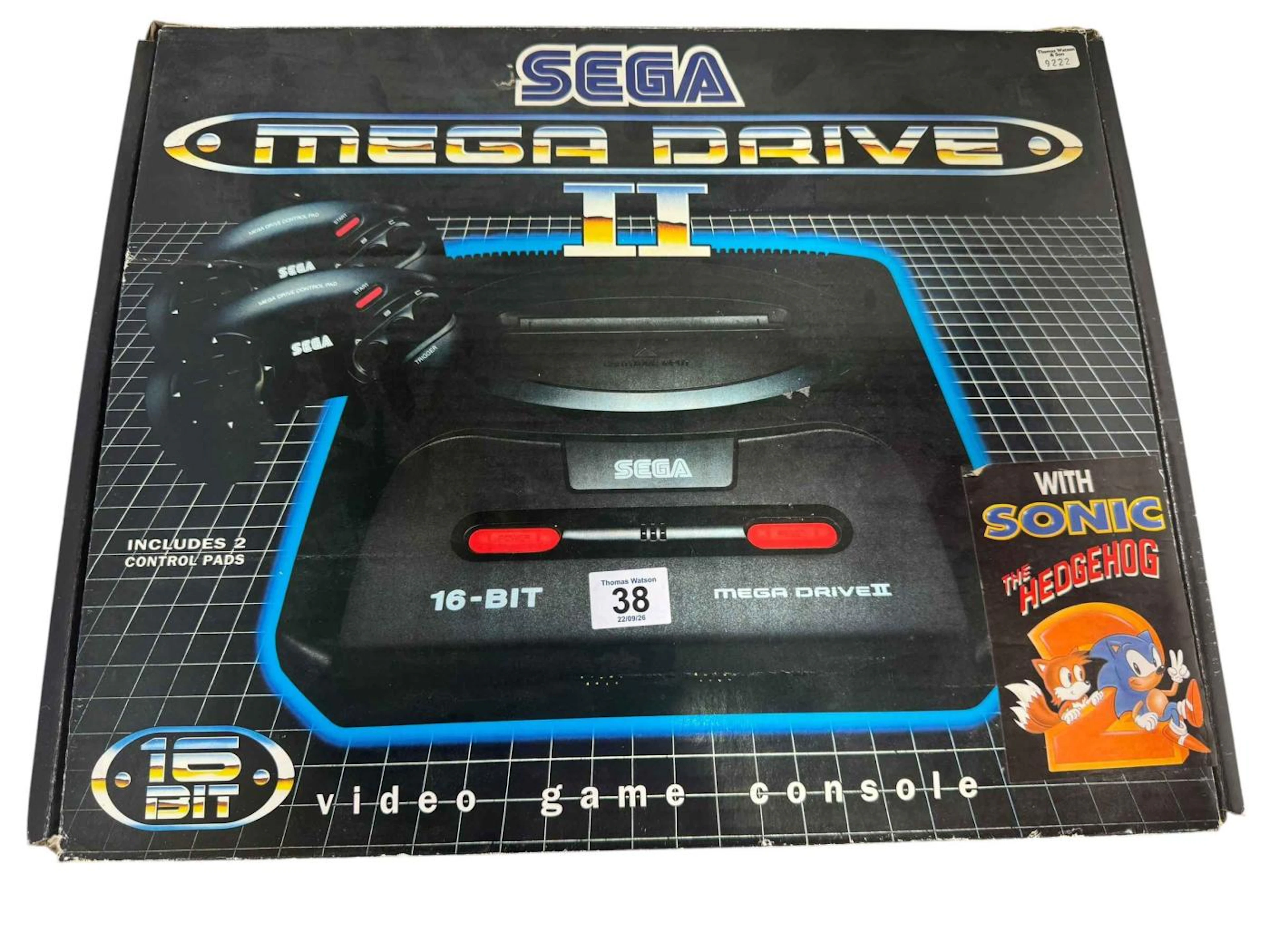 Sega Mega Drive II video game console, boxed.
