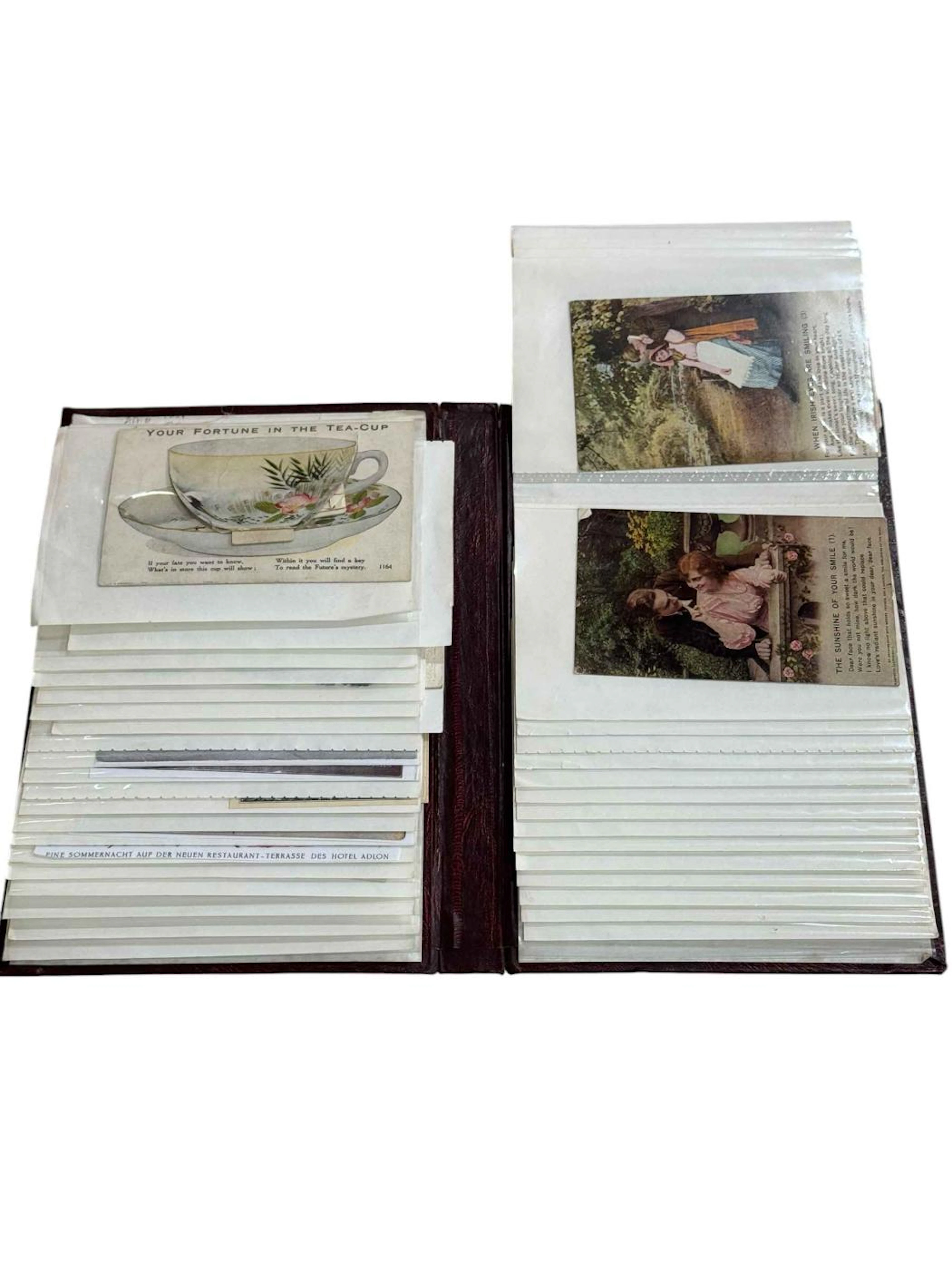 Collection of vintage and other silk postcards and banknotes.