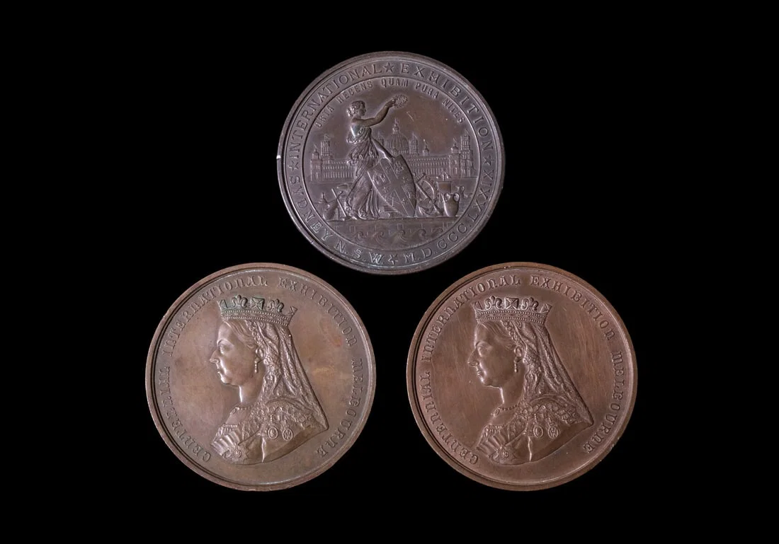 (3) 1879 MEDALS SYDNEY NSW INTERNATIONAL EXPOSITION AUSTRALIA