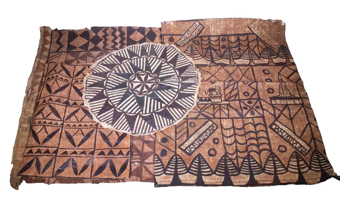 (4 PCS) POLYNESIAN TAPA CLOTH
