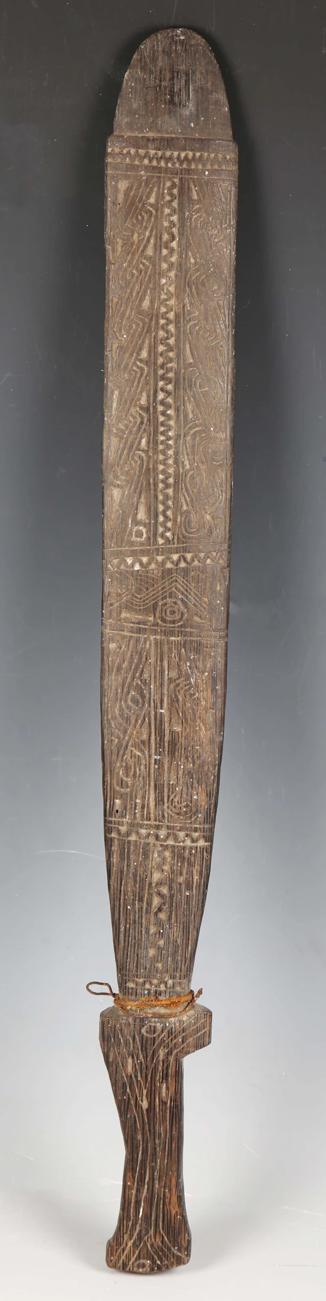 A Trobriand Islands carved hardwood dance club, Papua New Guinea