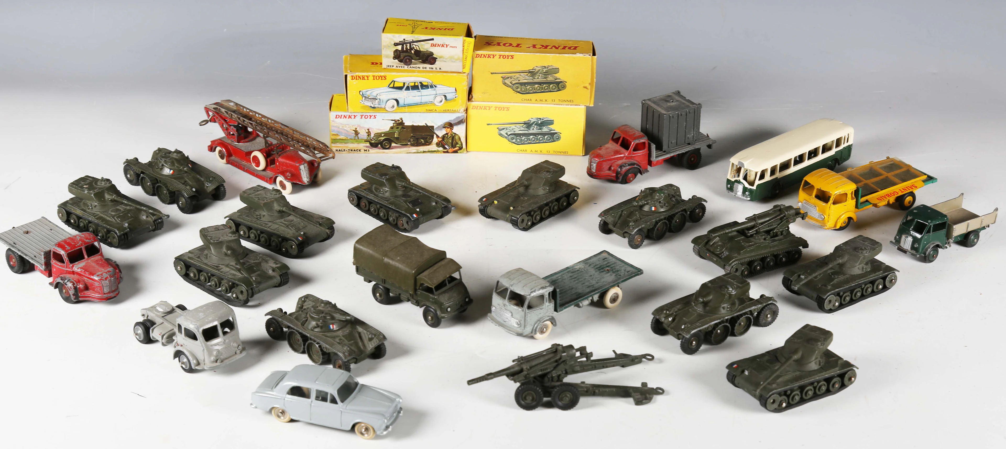 A collection of French Dinky Toys vehicles, including No. 24Z Simca