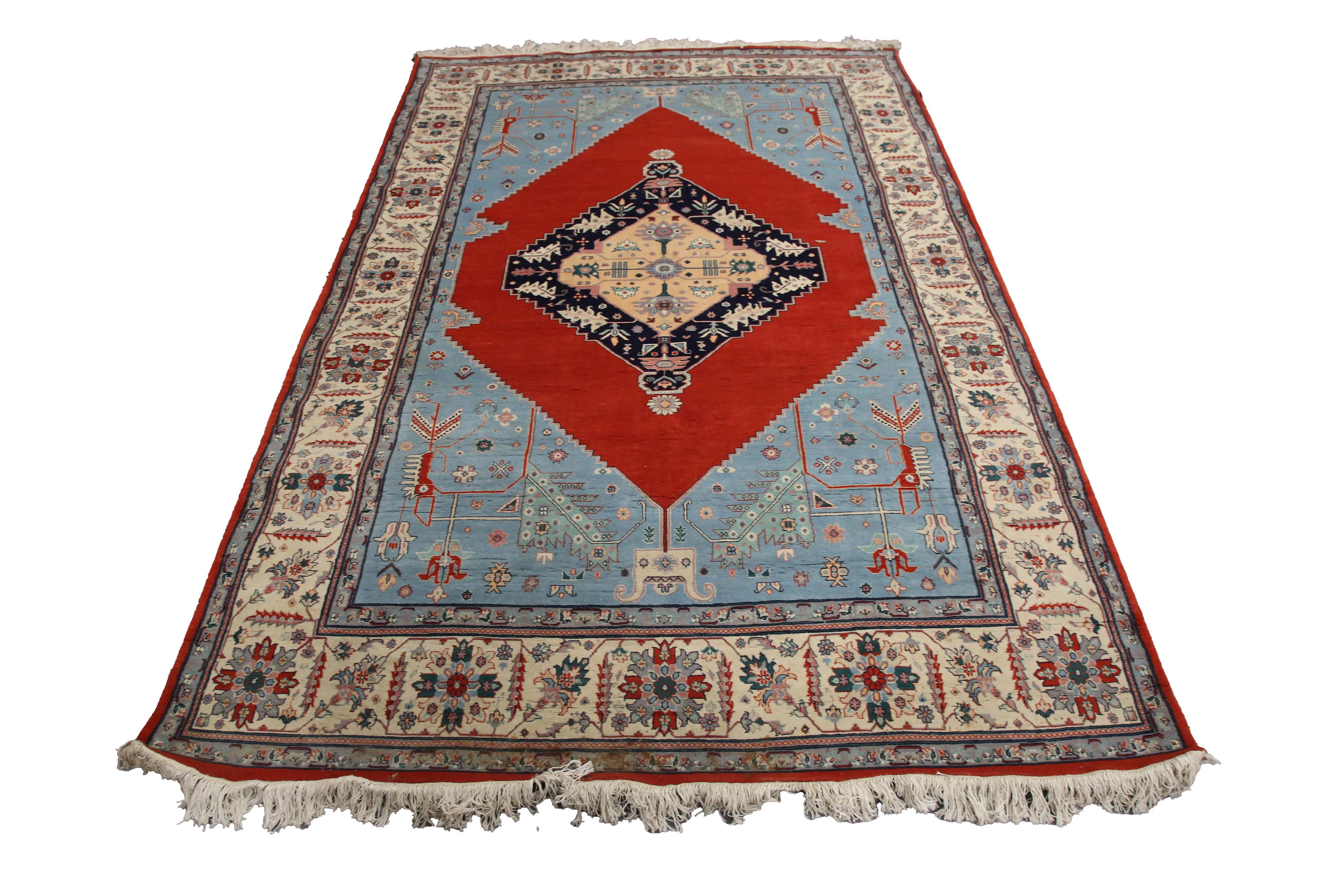 A Tabriz rug, North-west Persia, late 20th century, the sky blue field