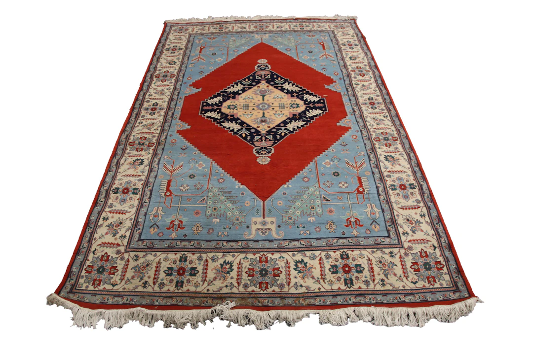 A Tabriz rug, North-west Persia, late 20th century, the sky blue field
