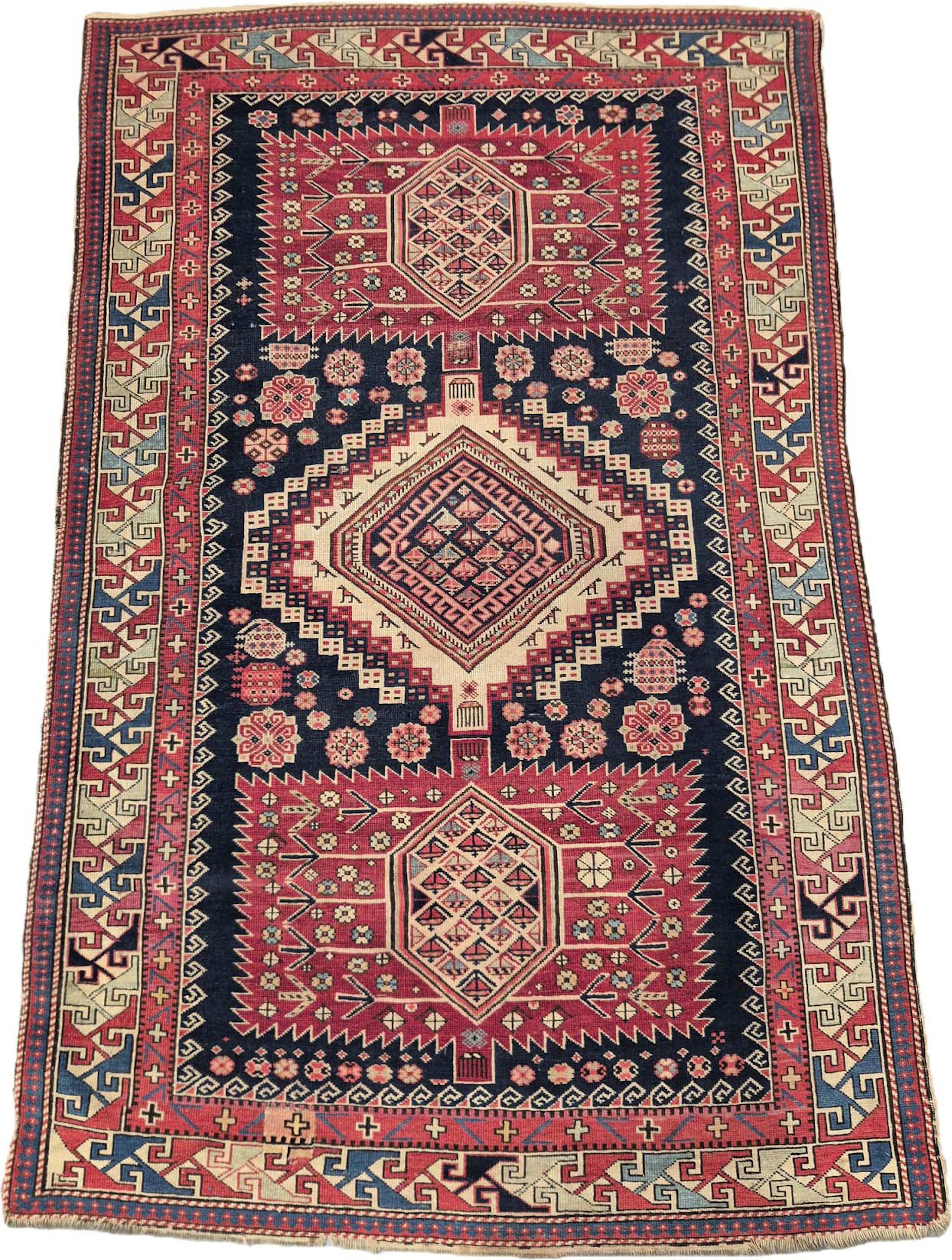 A Shirvan rug, South-east Caucasus, early 20th century, the blue field