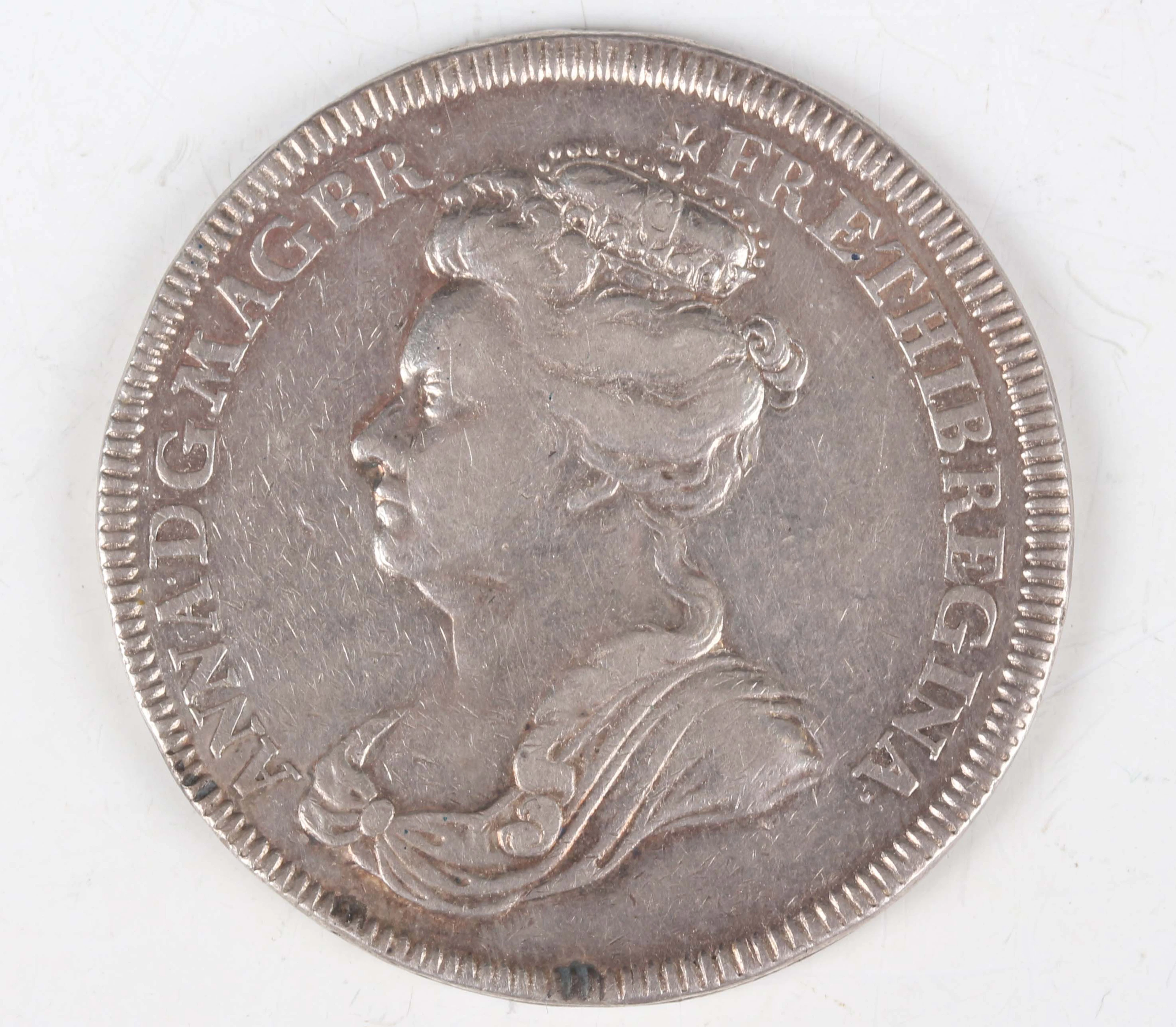 A scarce Queen Anne silver medallion celebrating her accession 1702
