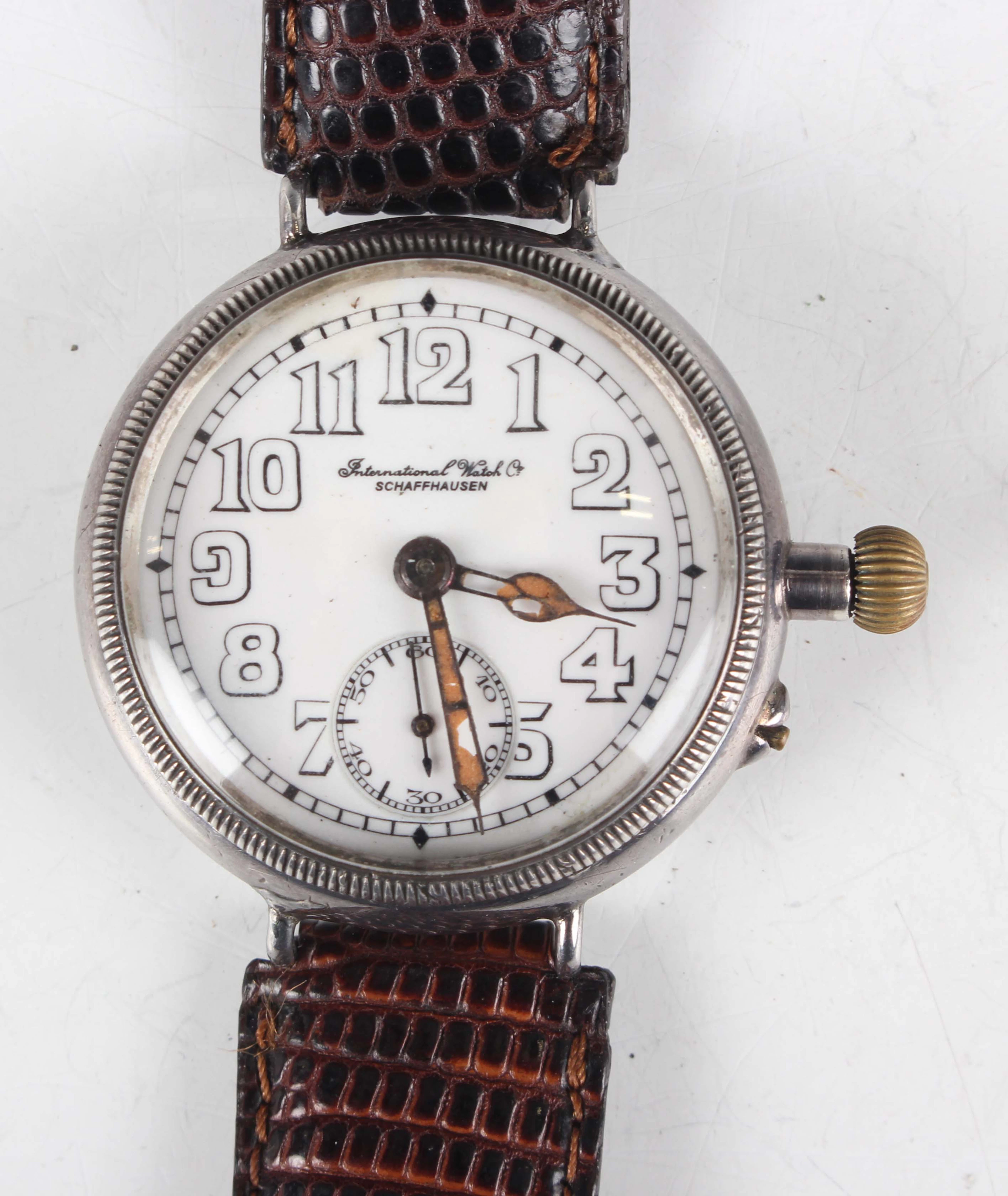 A First World War period International Watch Co silver circular Borgel