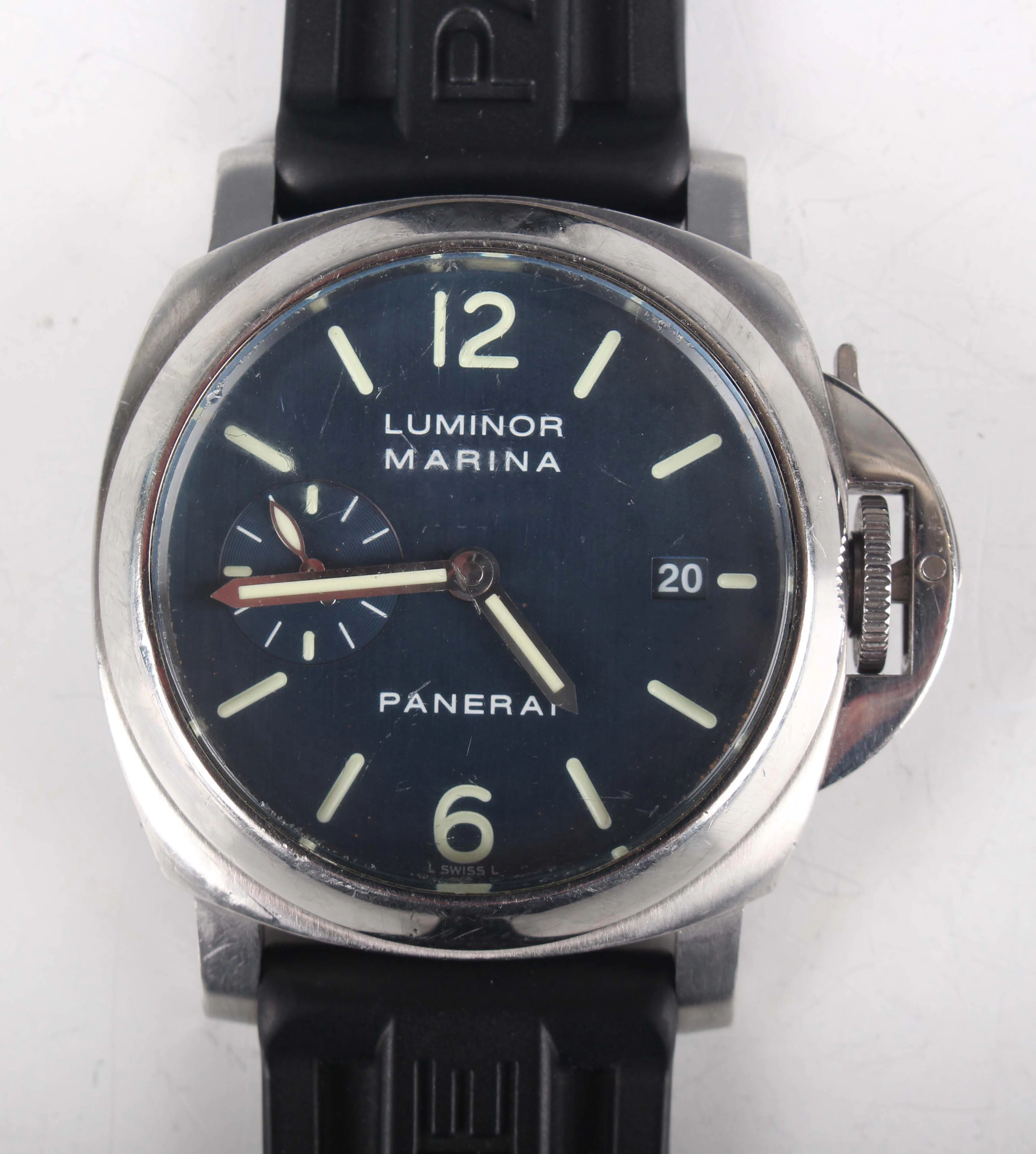A Panerai Luminor Marina stainless steel cased gentleman's wristwatch