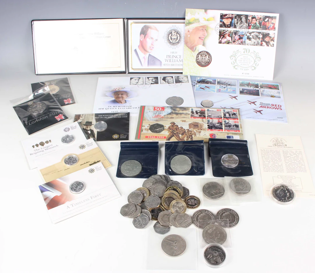 A collection of Elizabeth II Royal Mint and other commemorative coins
