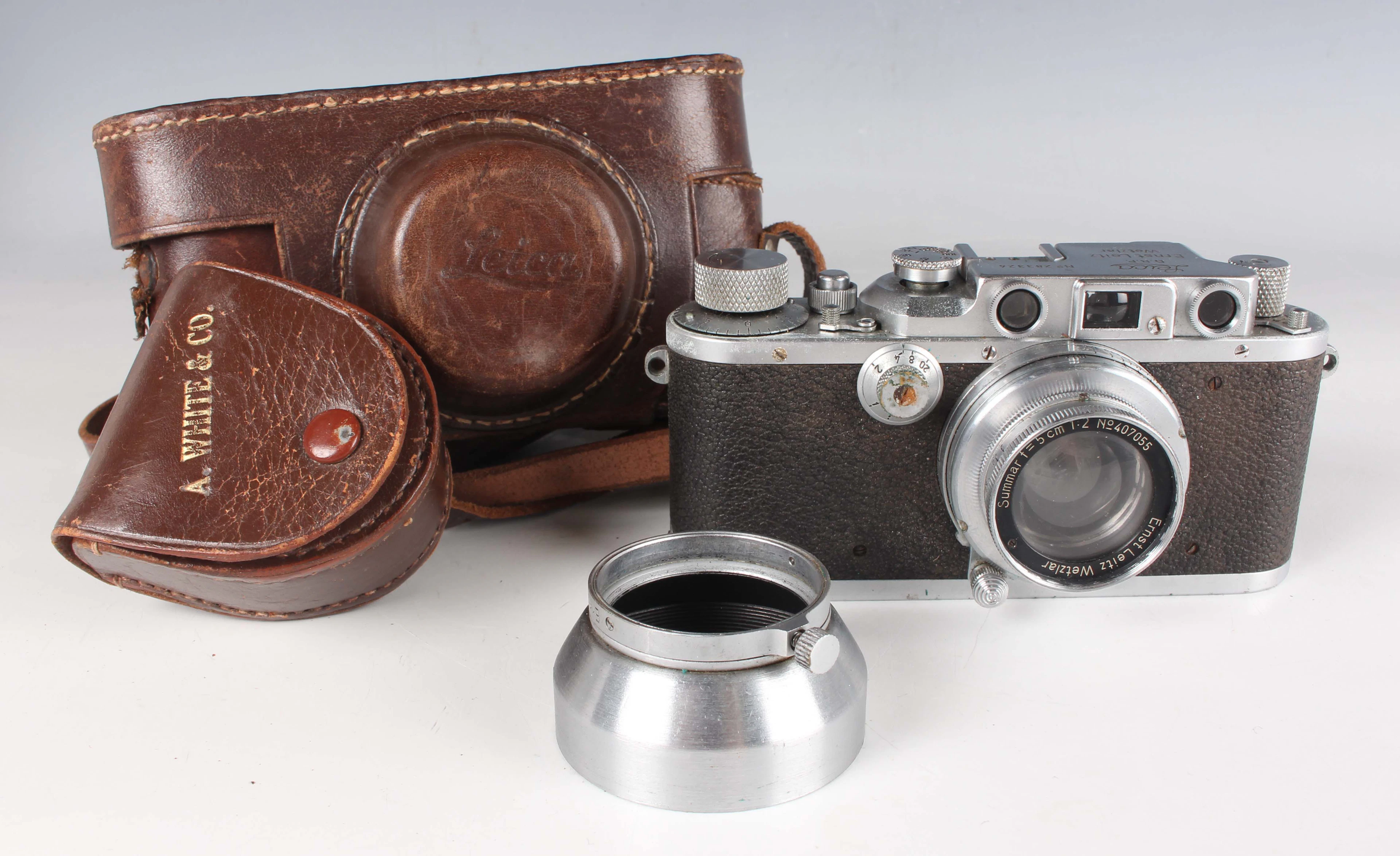 A Leica IIIb camera, No. 283324, circa 1938, with Summar f=5cm 1:2