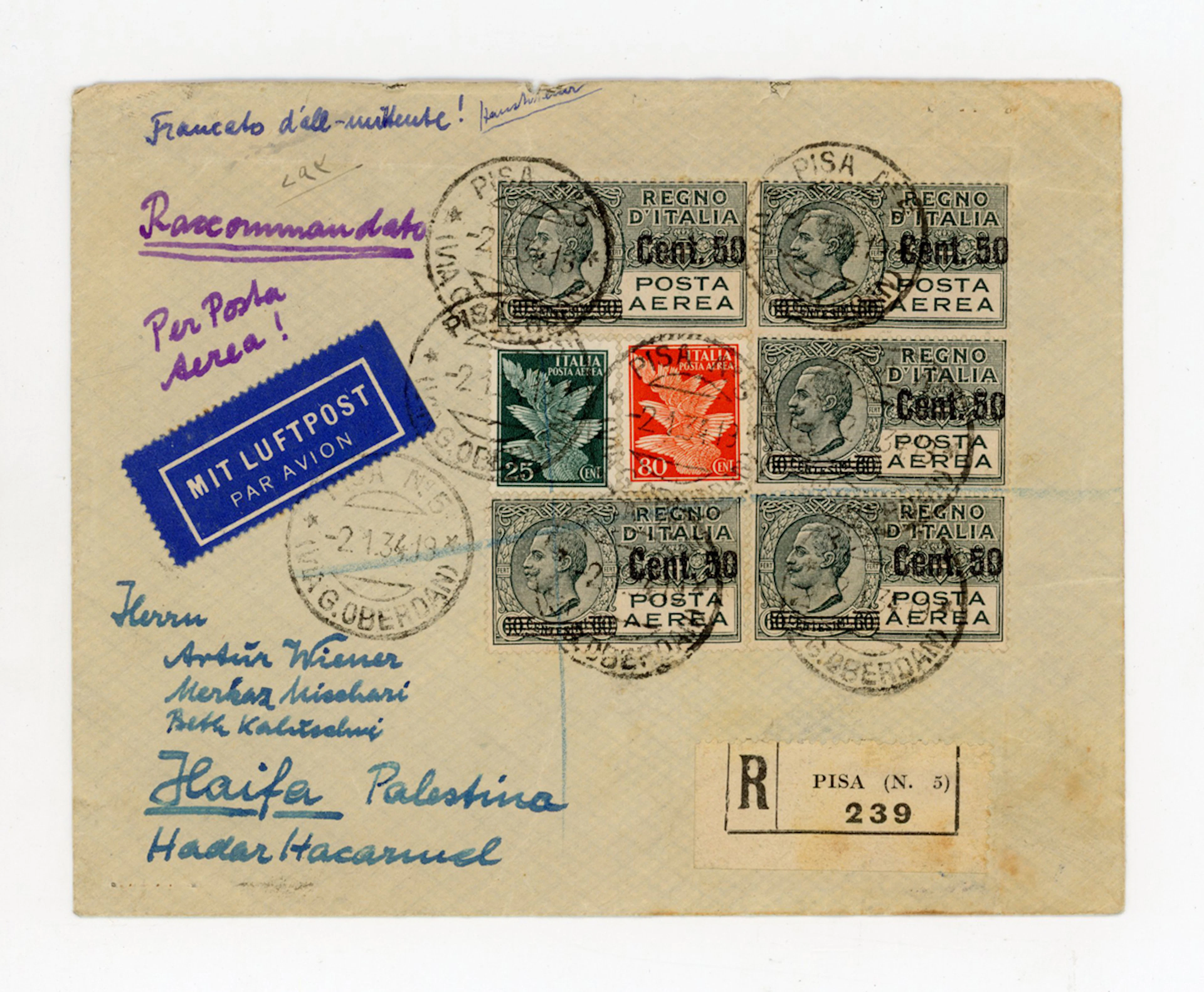 Airmail covers with unused Ballon Monte, 1925 Germany, 1930 South