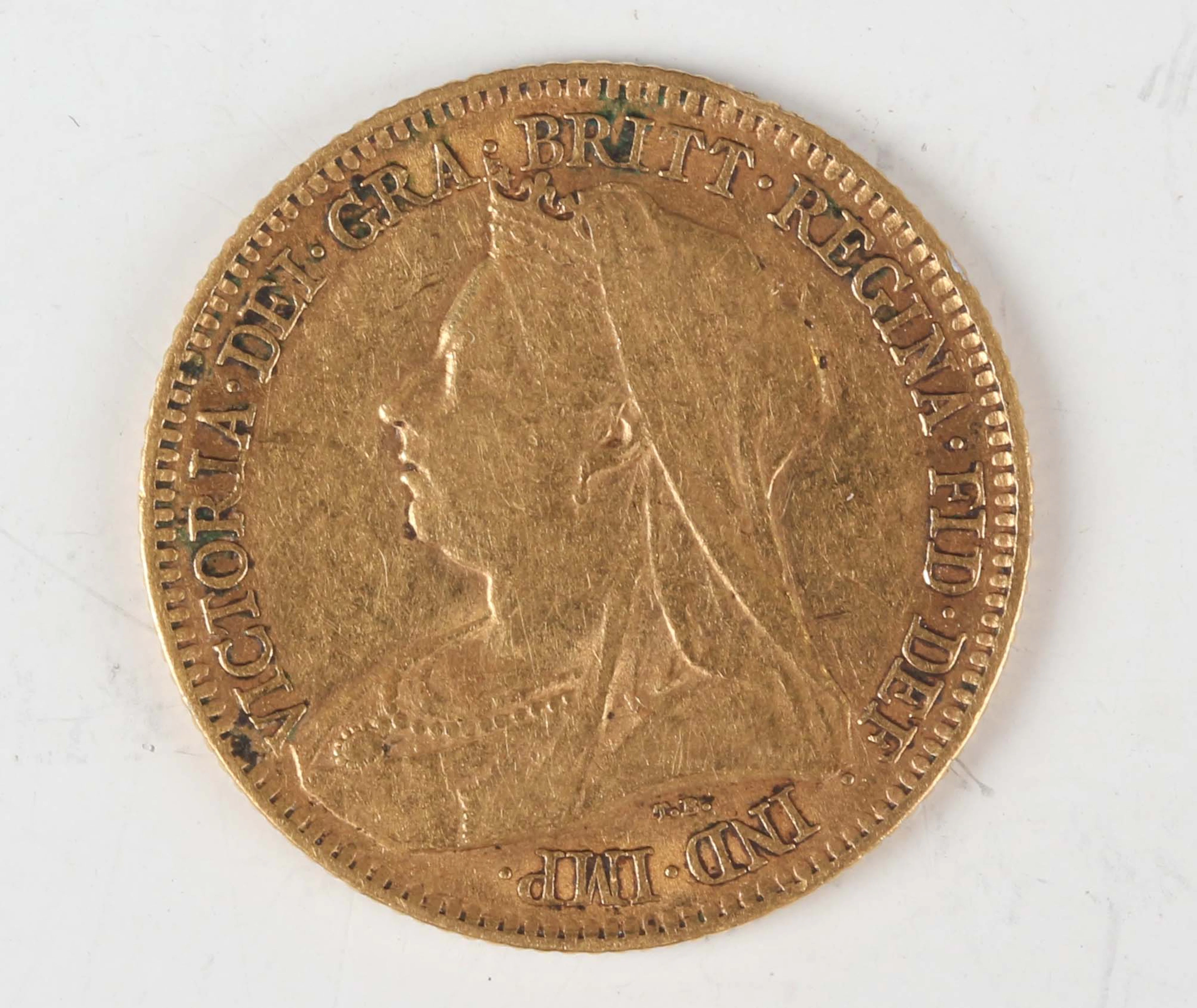 A Victoria Veiled Head half-sovereign 1893. Note: this lot includes