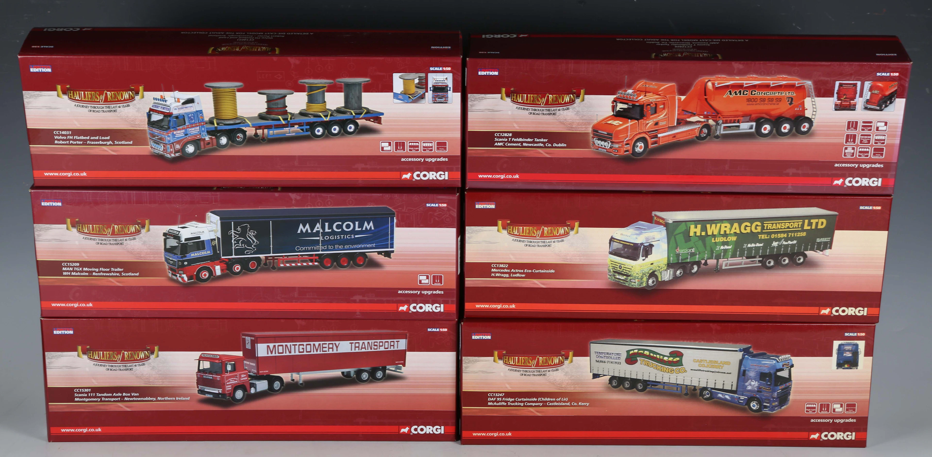 Six Corgi limited edition 1:50 scale Hauliers of Renown articulated