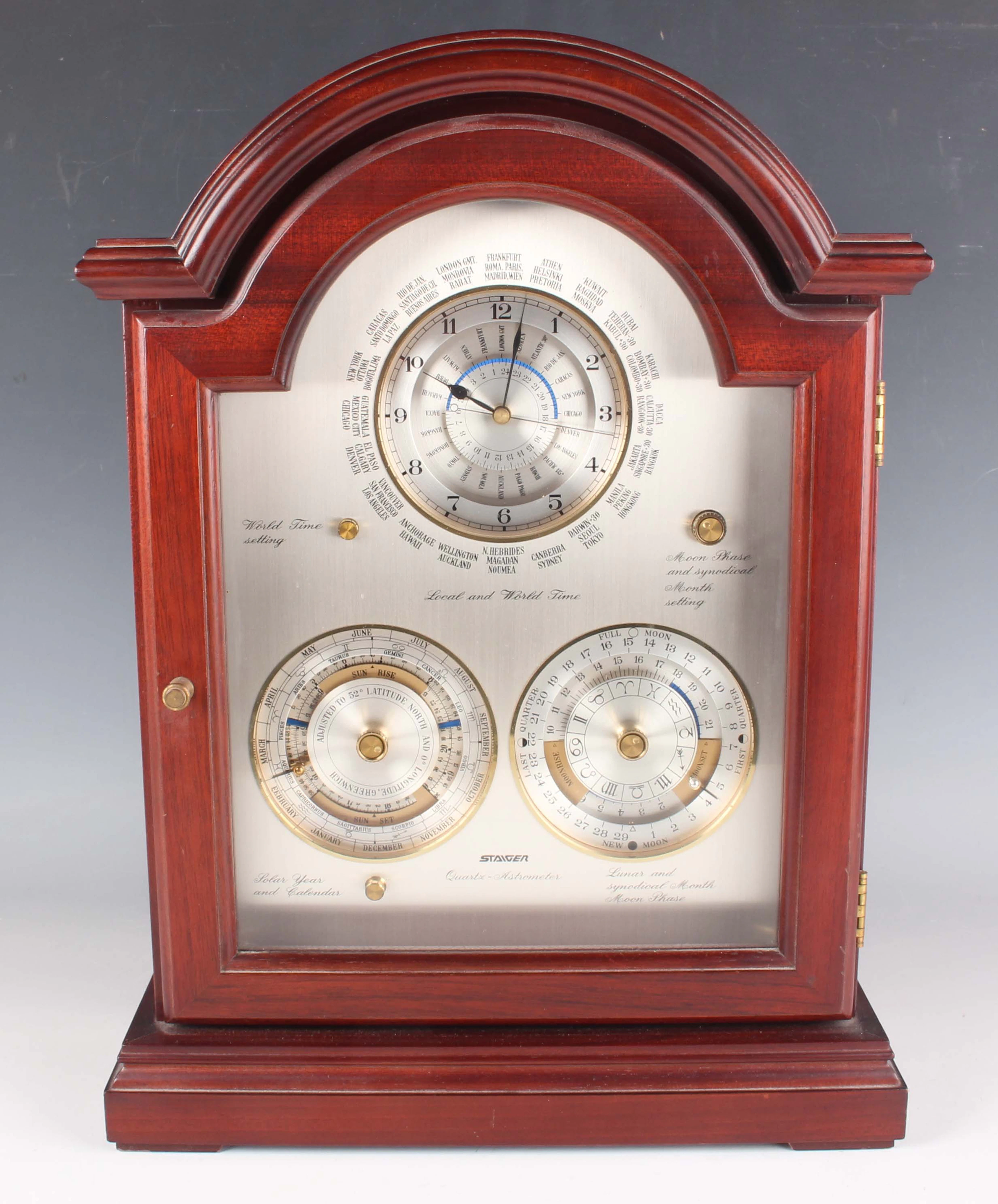 A late 20th century mahogany cased Staiger Quartz-Astrometer, the