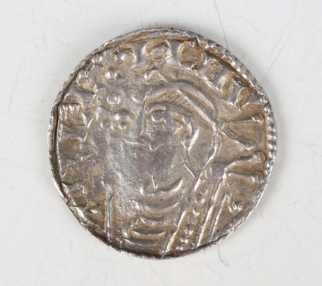 A Cnut hammered silver penny 1016-1035, short cross type, moneyer
