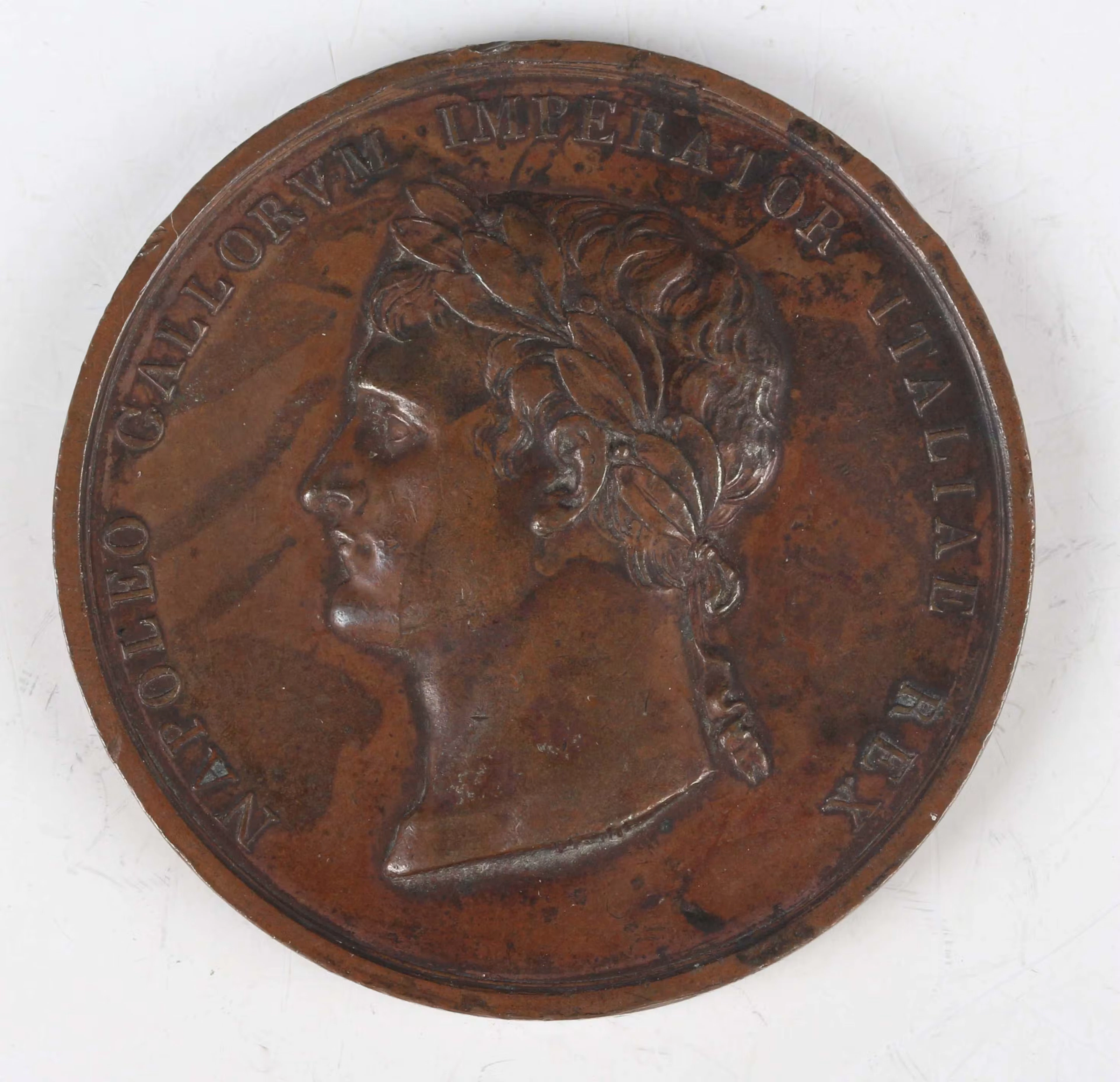 An early 19th century Napoleon I bronze coronation medal 1805 by Luigi