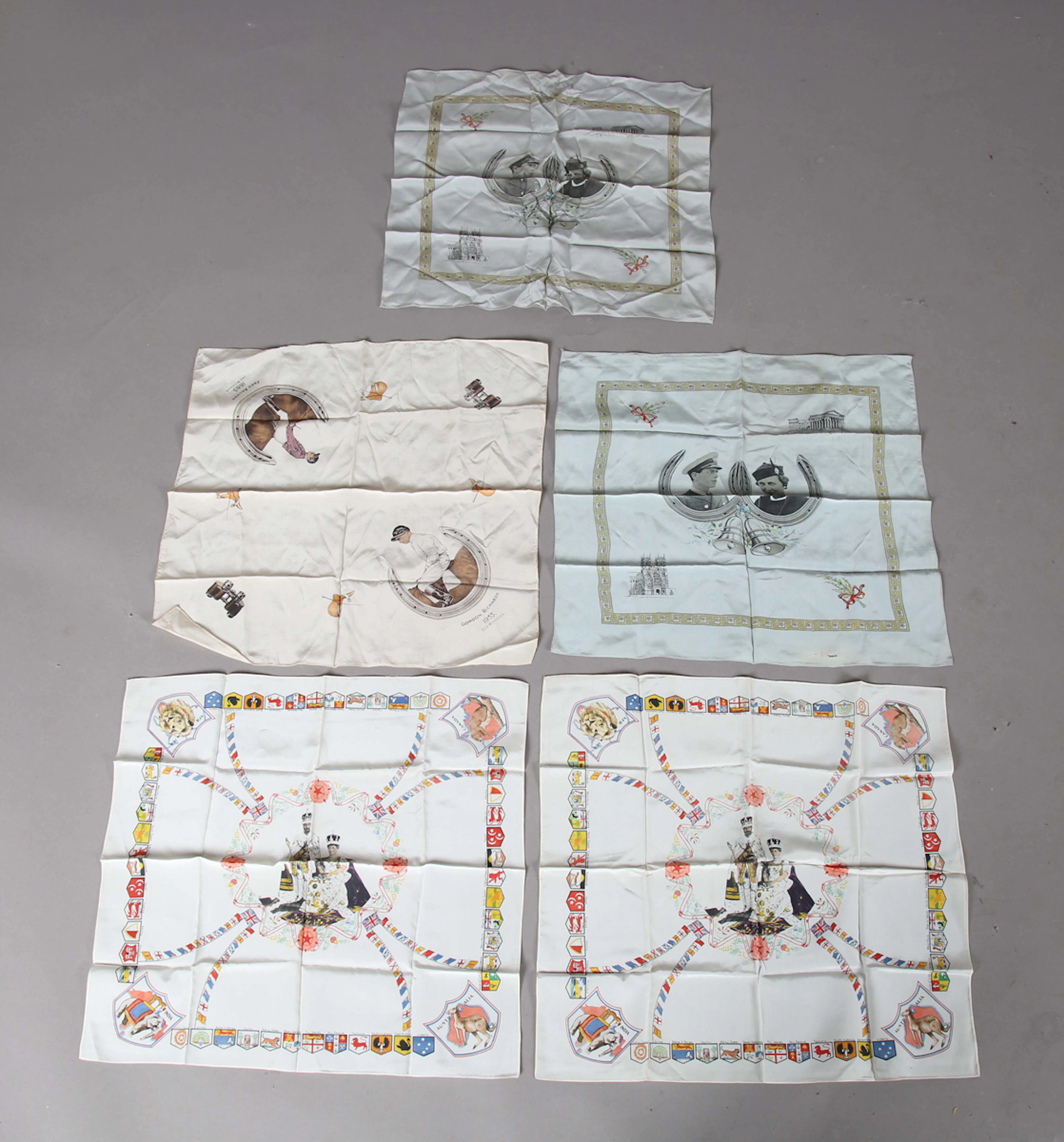 A Fred Archer and Gordon Richards commemorative silk handkerchief